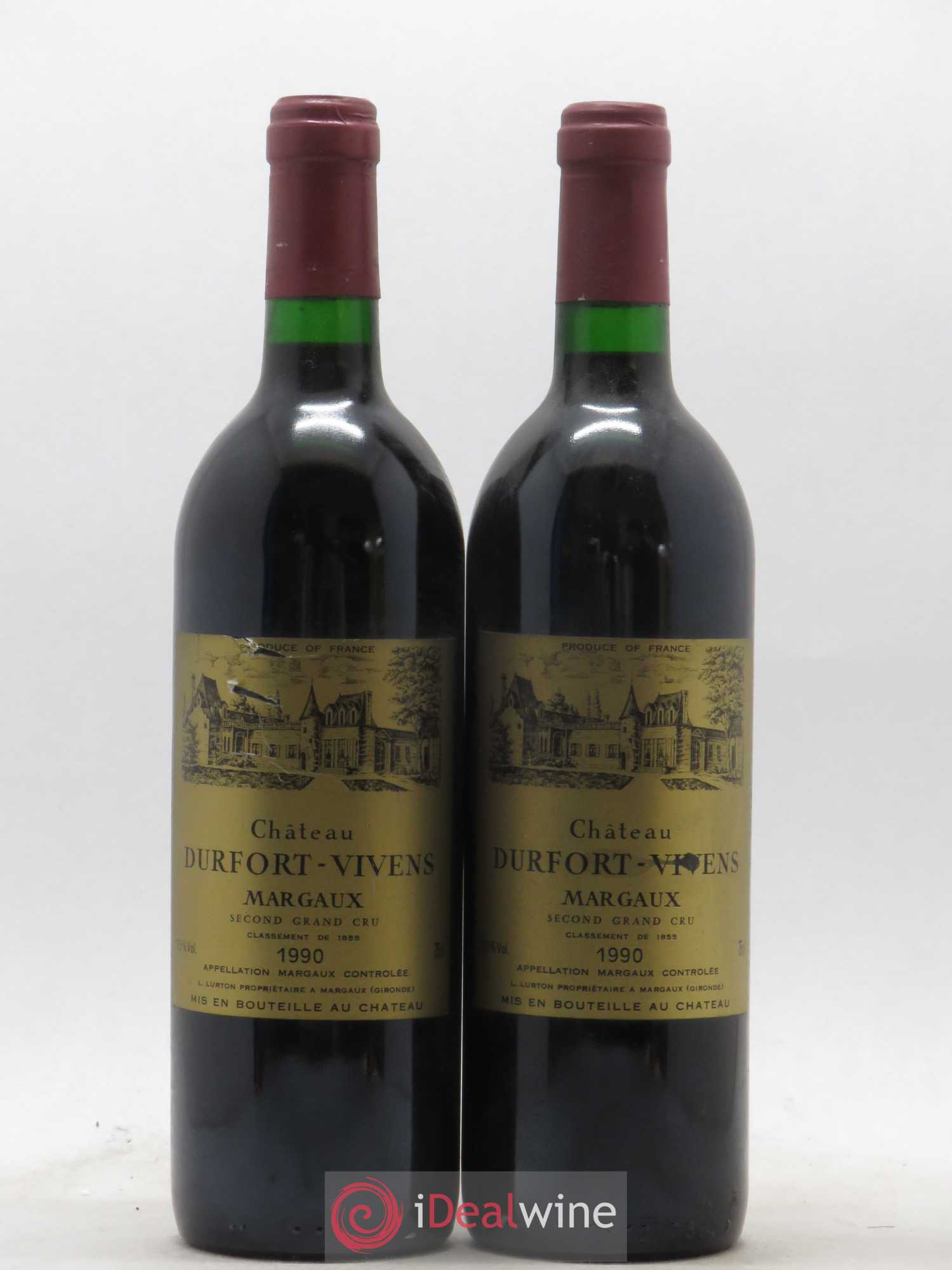 Château Durfort Vivens 2ème Grand Cru Classé 1990 - Lot de 2 bouteilles - 0