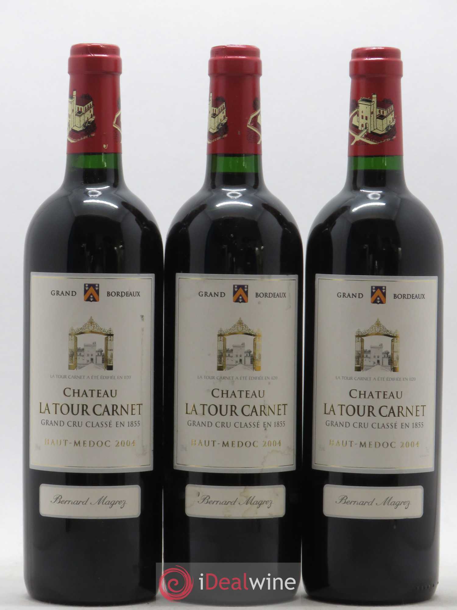 Château la Tour Carnet 4ème Grand Cru Classé 2004 - Lot de 3 bouteilles - 0