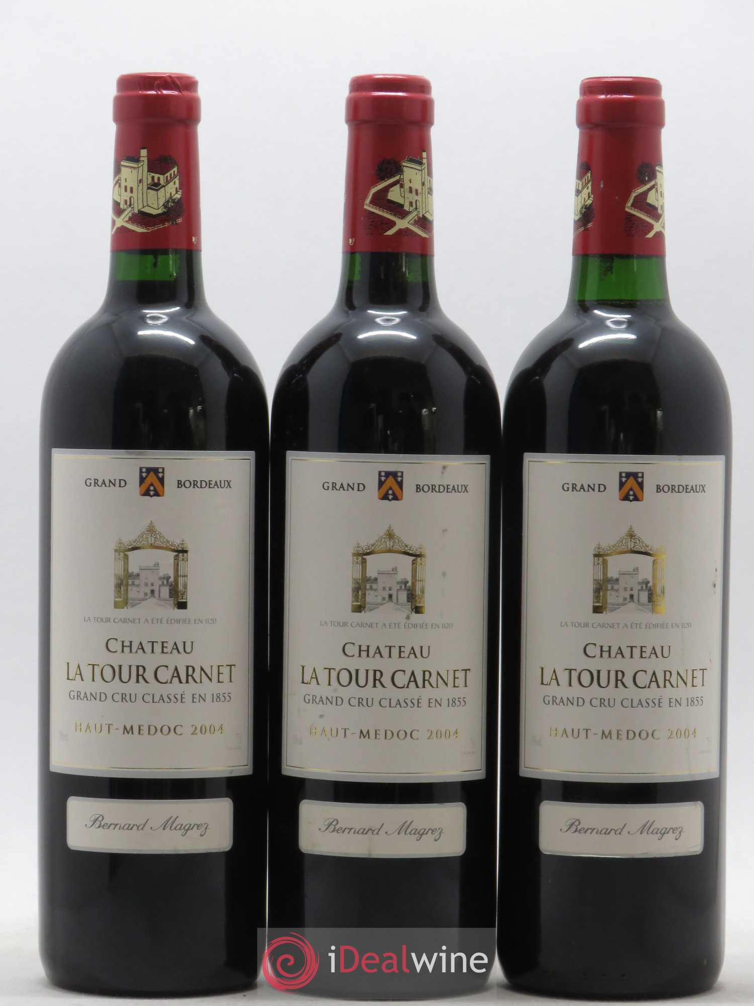 Château la Tour Carnet 4ème Grand Cru Classé 2004 - Lot de 3 bouteilles - 0