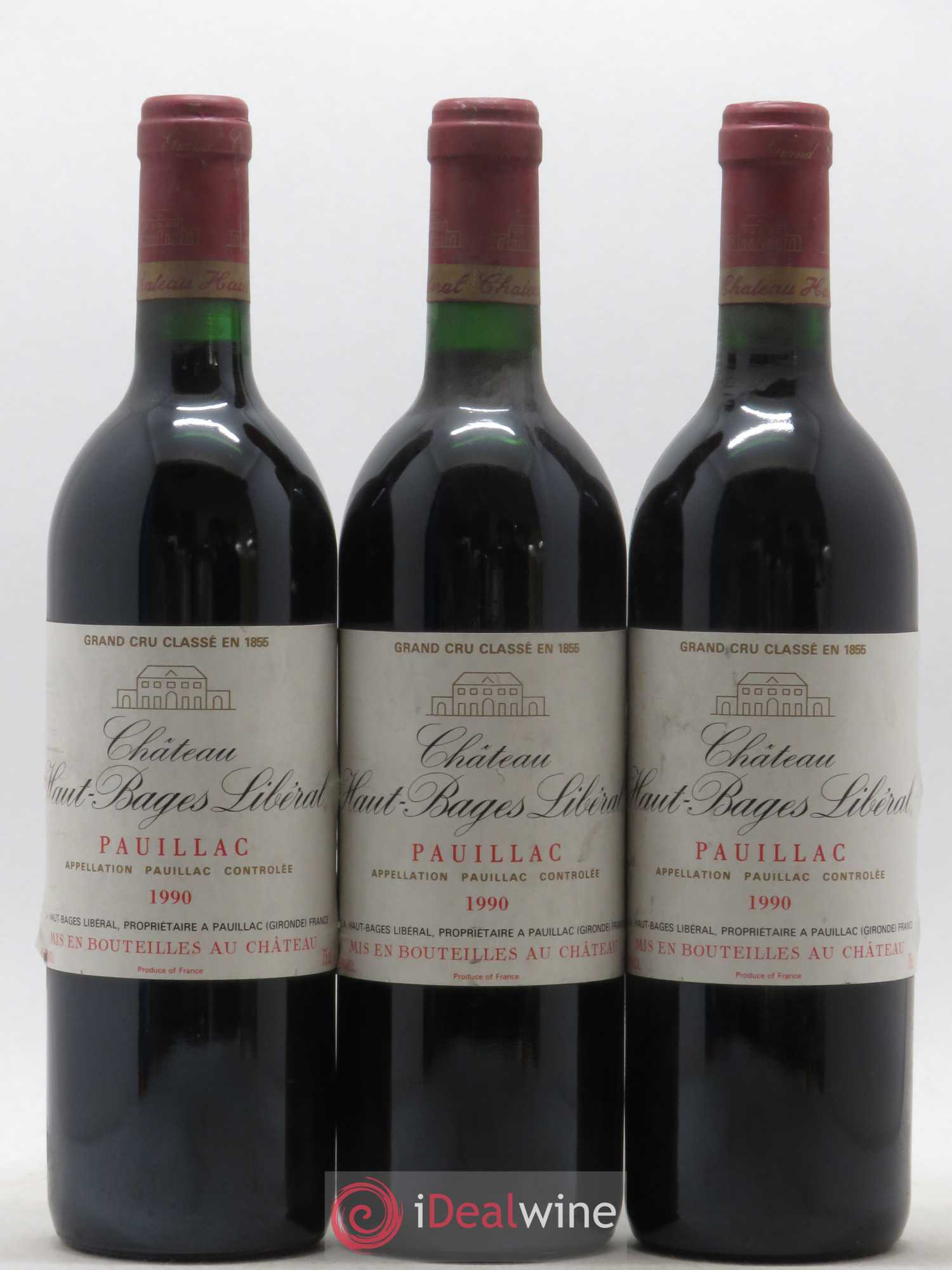 Château Haut Bages Libéral 5ème Grand Cru Classé 1990 - Lot de 3 bouteilles - 0