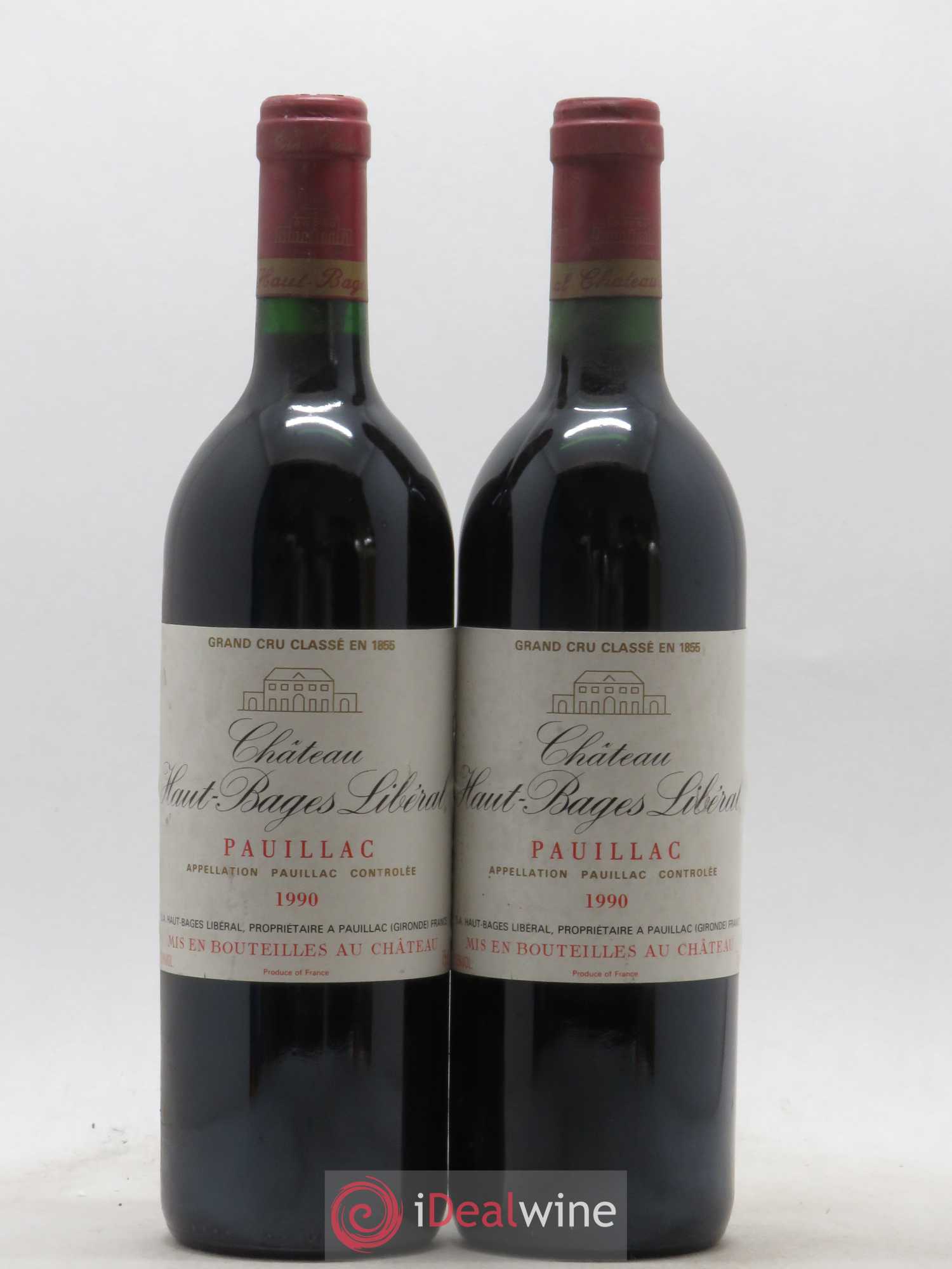 Château Haut Bages Libéral 5ème Grand Cru Classé 1990 - Lot de 2 bouteilles - 0
