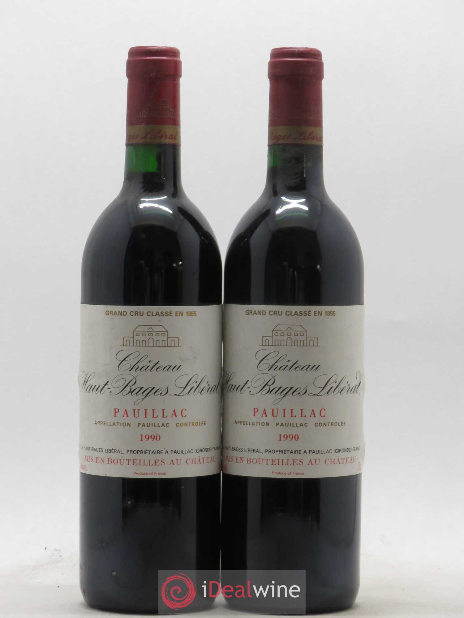 Château Haut Bages Libéral 5ème Grand Cru Classé 1990 - Lot de 2 bouteilles - 0