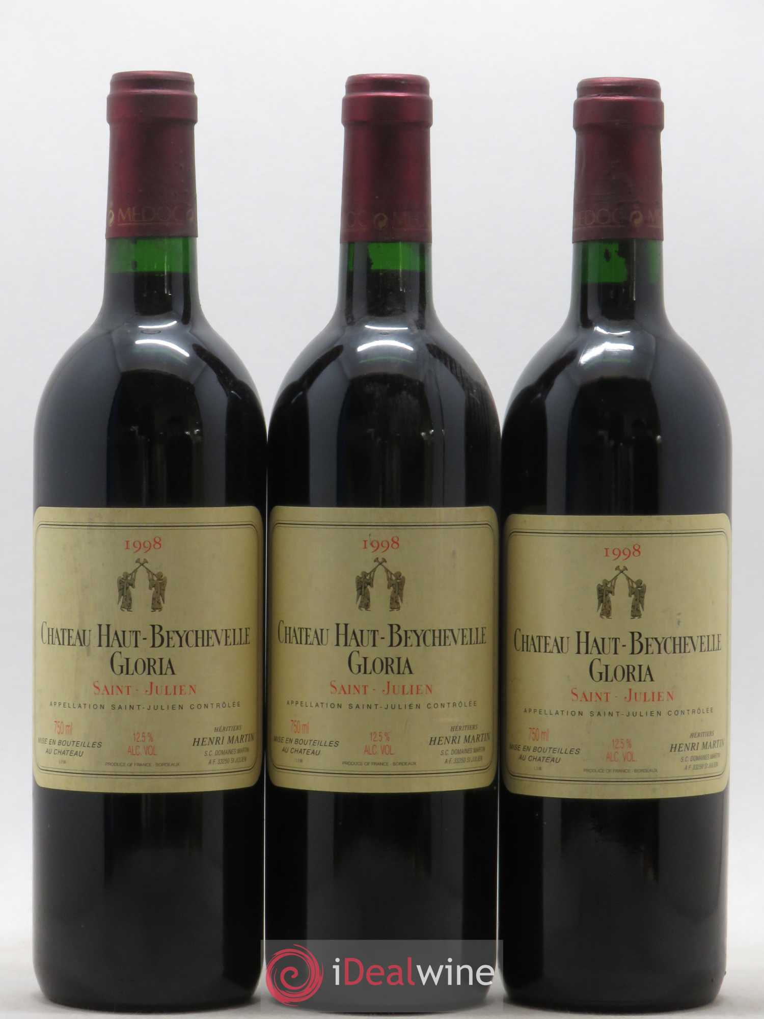 Saint-Julien Chateau Haut-Beychevelle Gloria 1998 - Posten von 3 Flaschen - 0