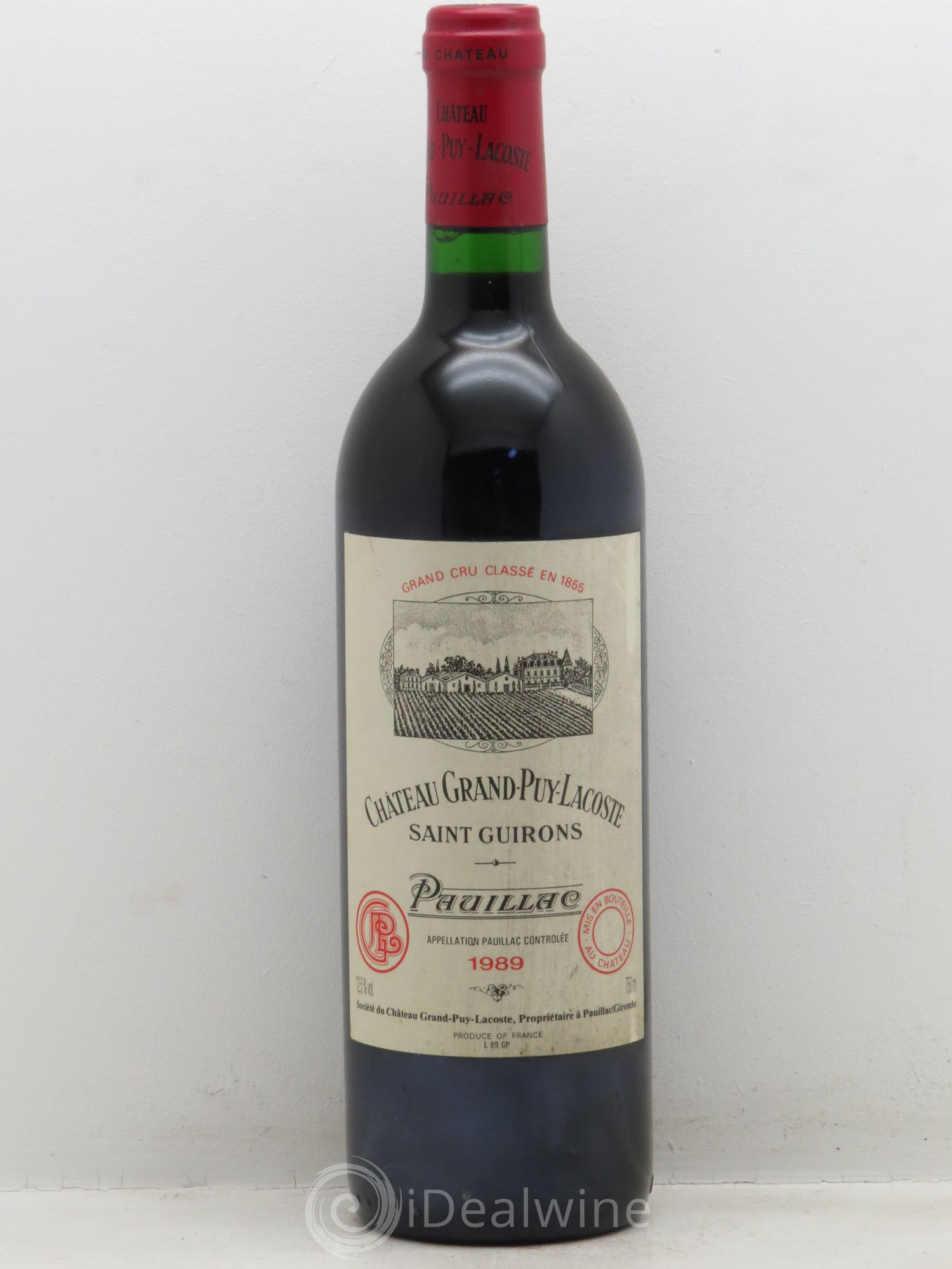 Château Grand Puy Lacoste 5ème Grand Cru Classé 1989 - Lot de 1 bouteille - 0