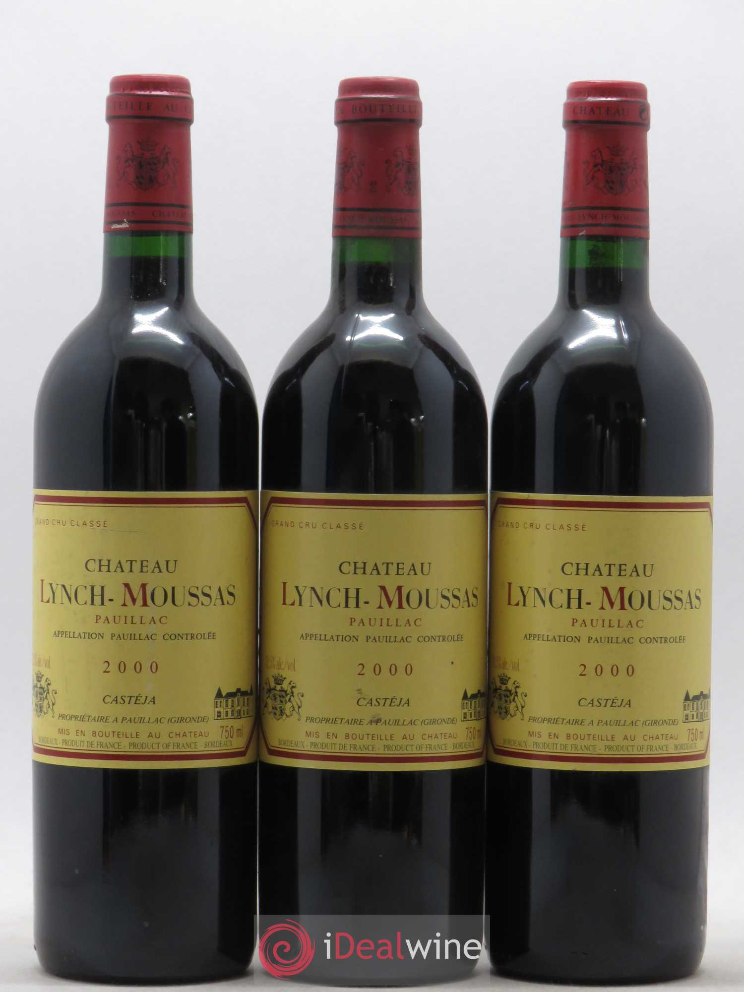 Château Lynch Moussas 5ème Grand Cru Classé 2000 - Lot de 3 bouteilles - 0
