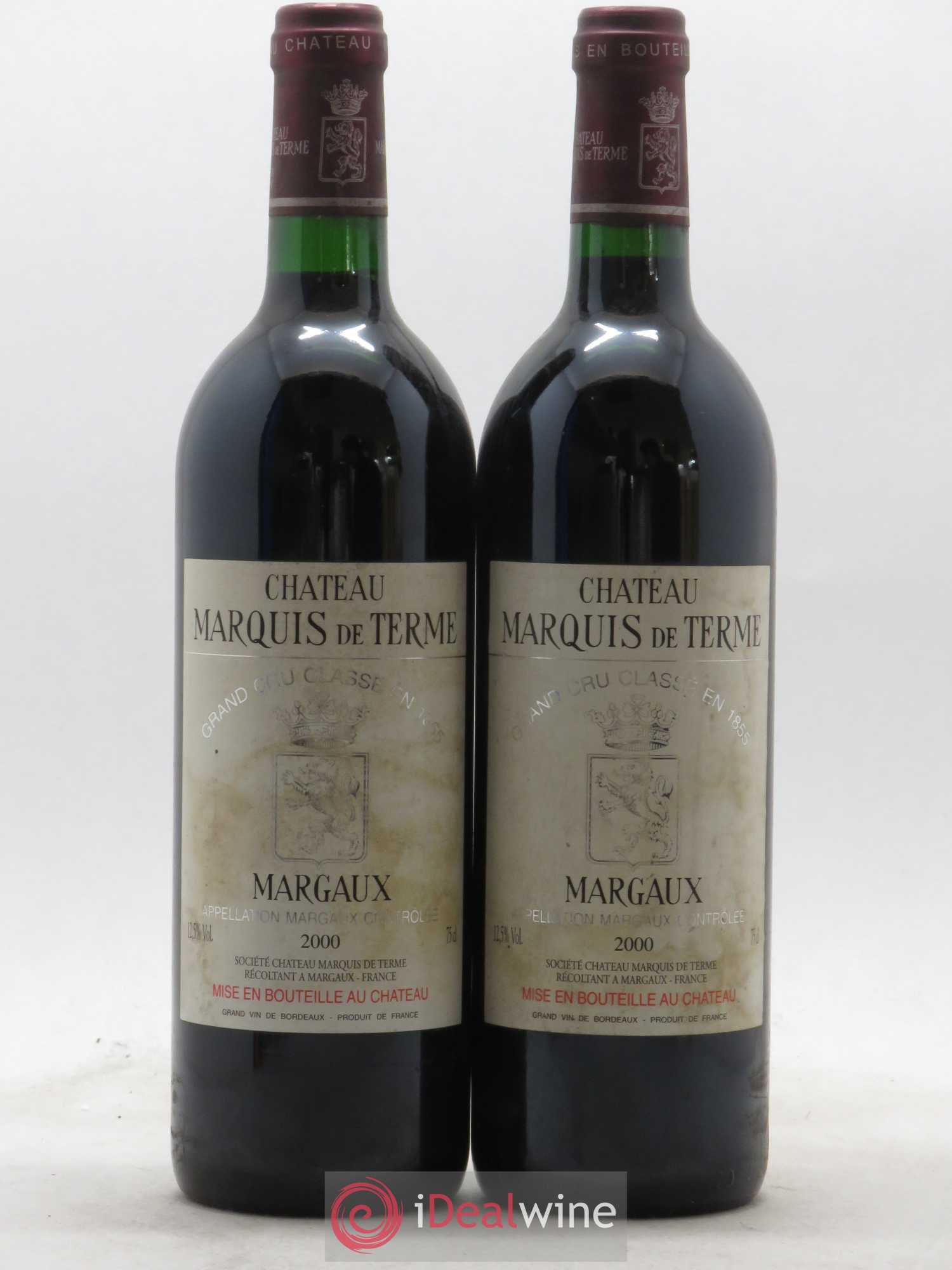 Château Marquis de Terme 4ème Grand Cru Classé 2000 - Lot de 2 bouteilles - 0