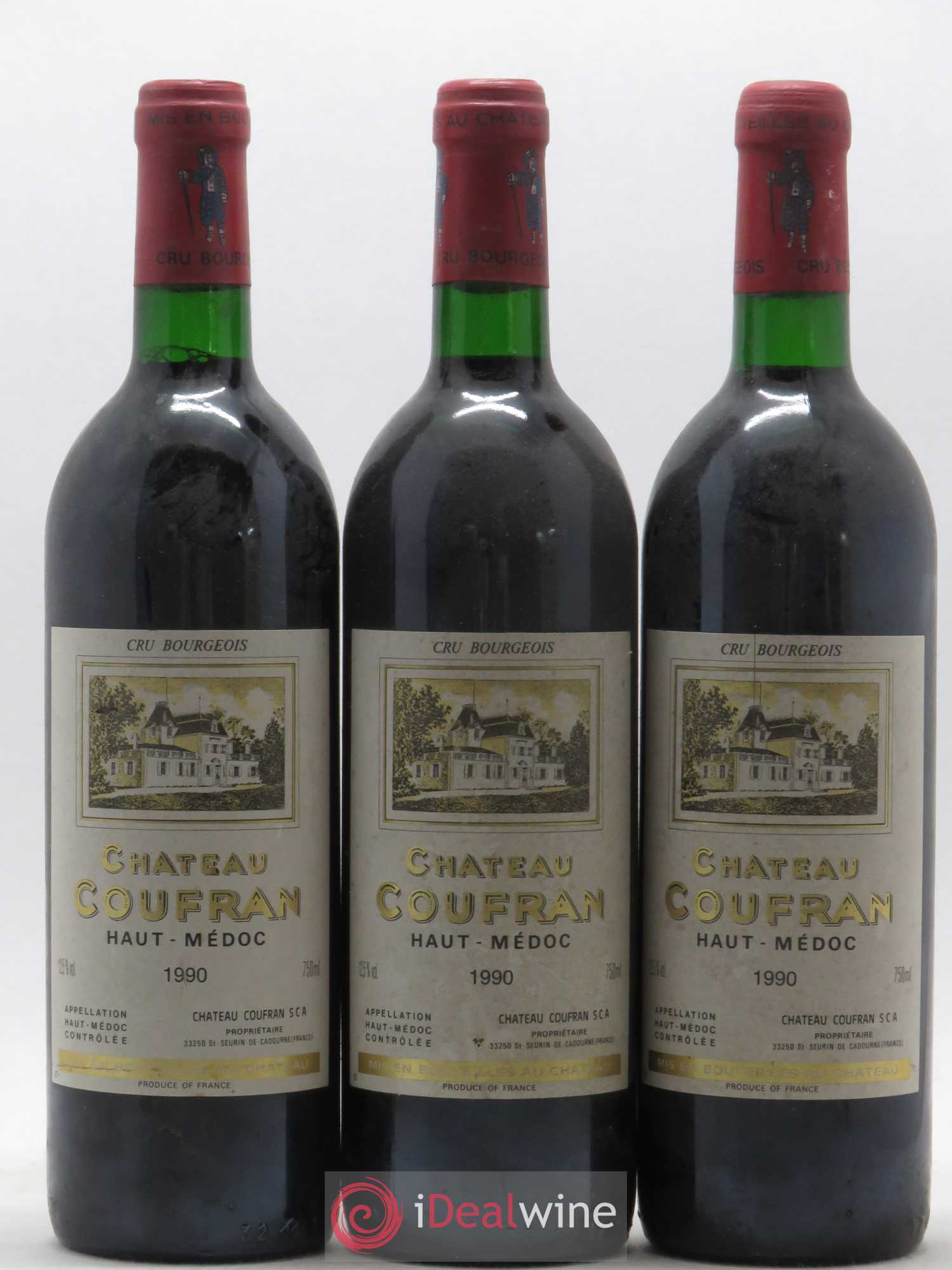 Château Coufran Cru Bourgeois 1990 - Lot de 3 bouteilles - 0