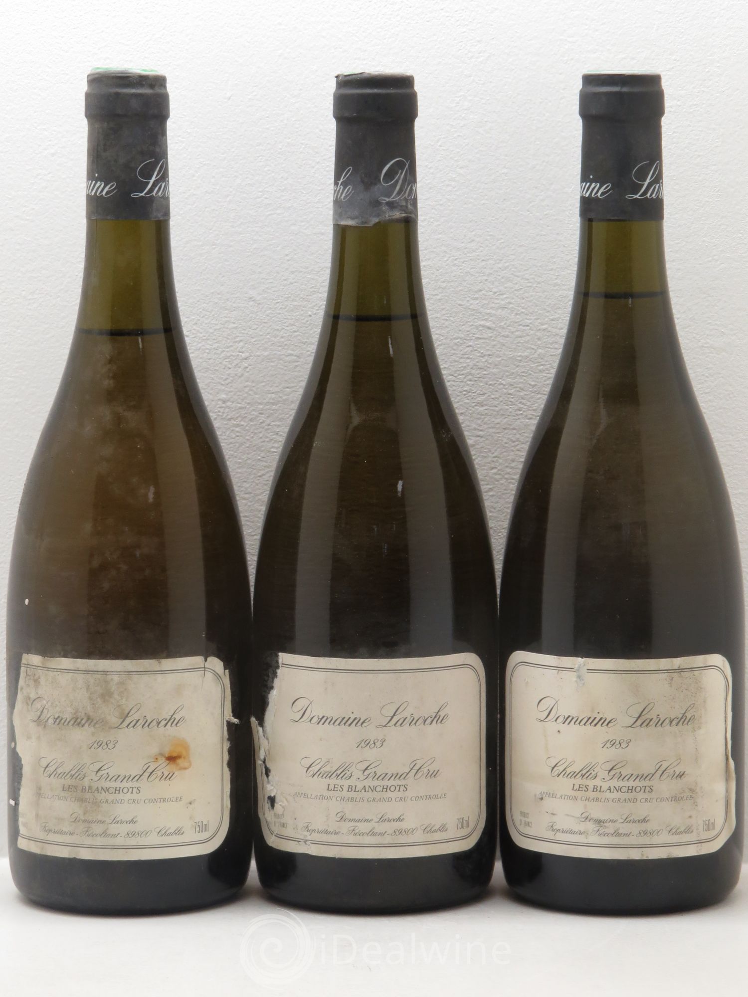 Chablis Grand Cru Les Blanchots Domaine Laroche (sans prix de réserve) 1983 - Lot de 3 bouteilles - 0