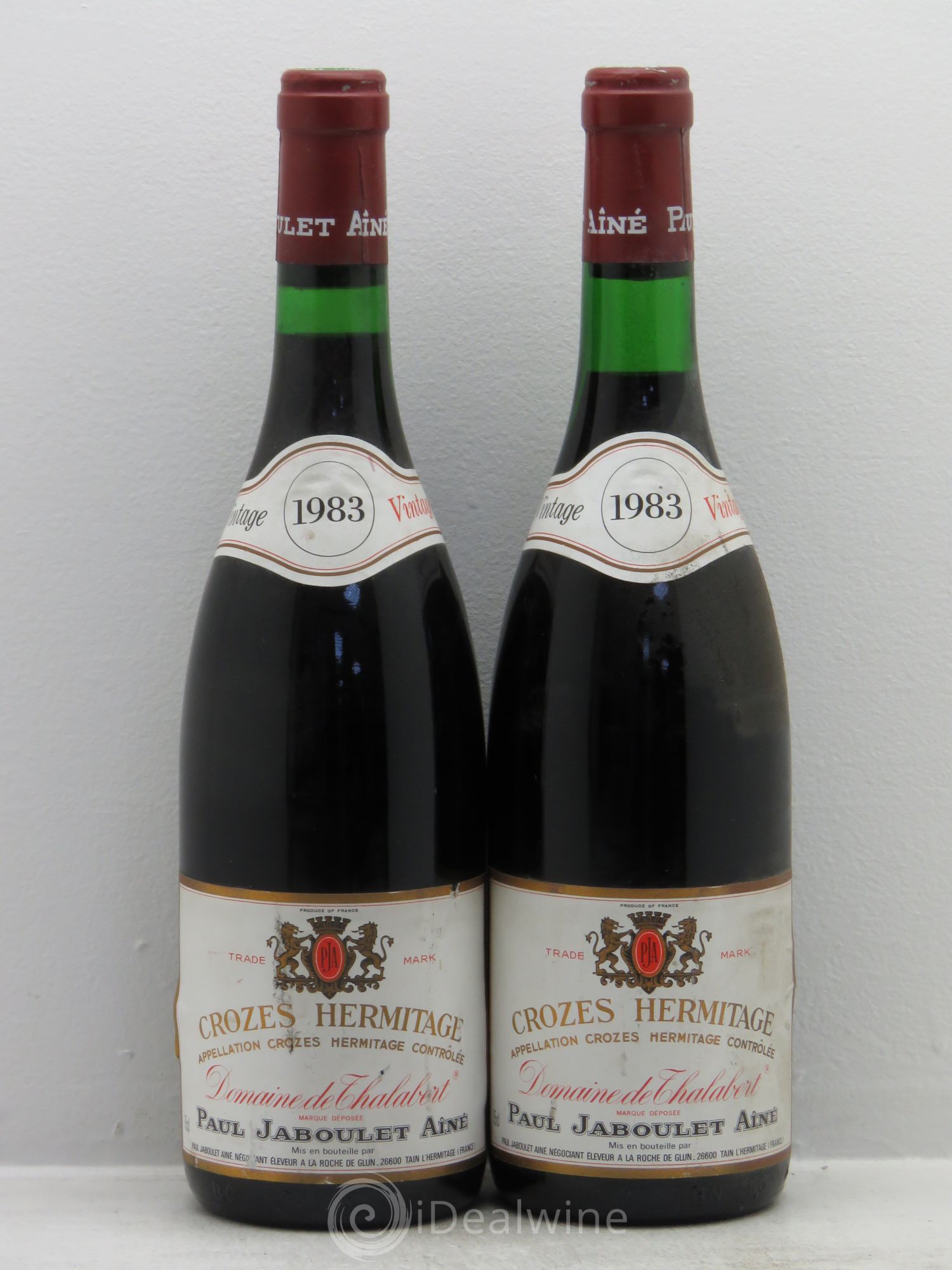 Crozes-Hermitage Domaine de Thalabert Paul Jaboulet Ainé 1983 - Lot de 2 bouteilles - 0