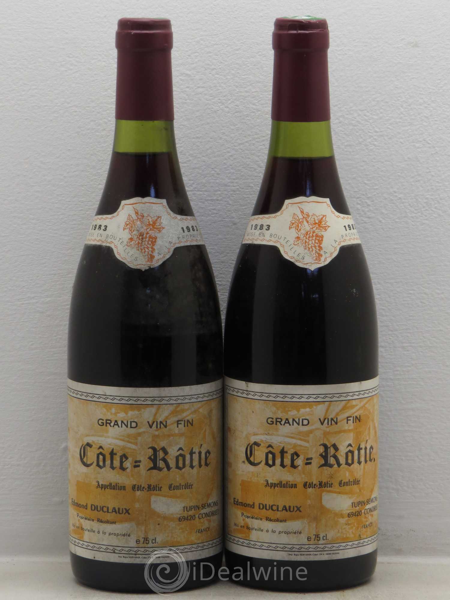 Côte-Rôtie Domaine Edmond Duclaux 1983 - Posten von 2 Flaschen - 0