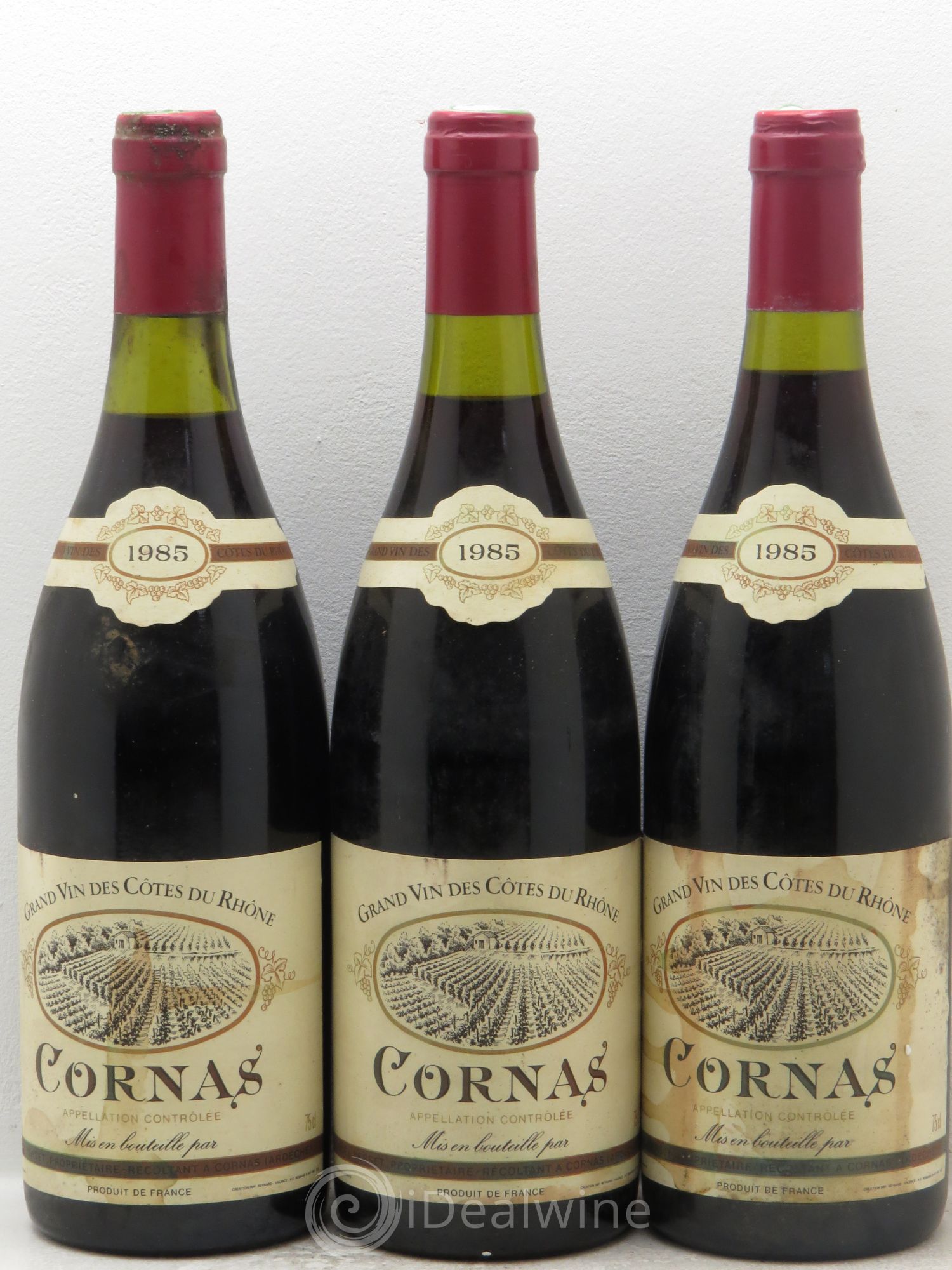 Cornas Noël Verset 1985 - Lot de 3 bouteilles - 0