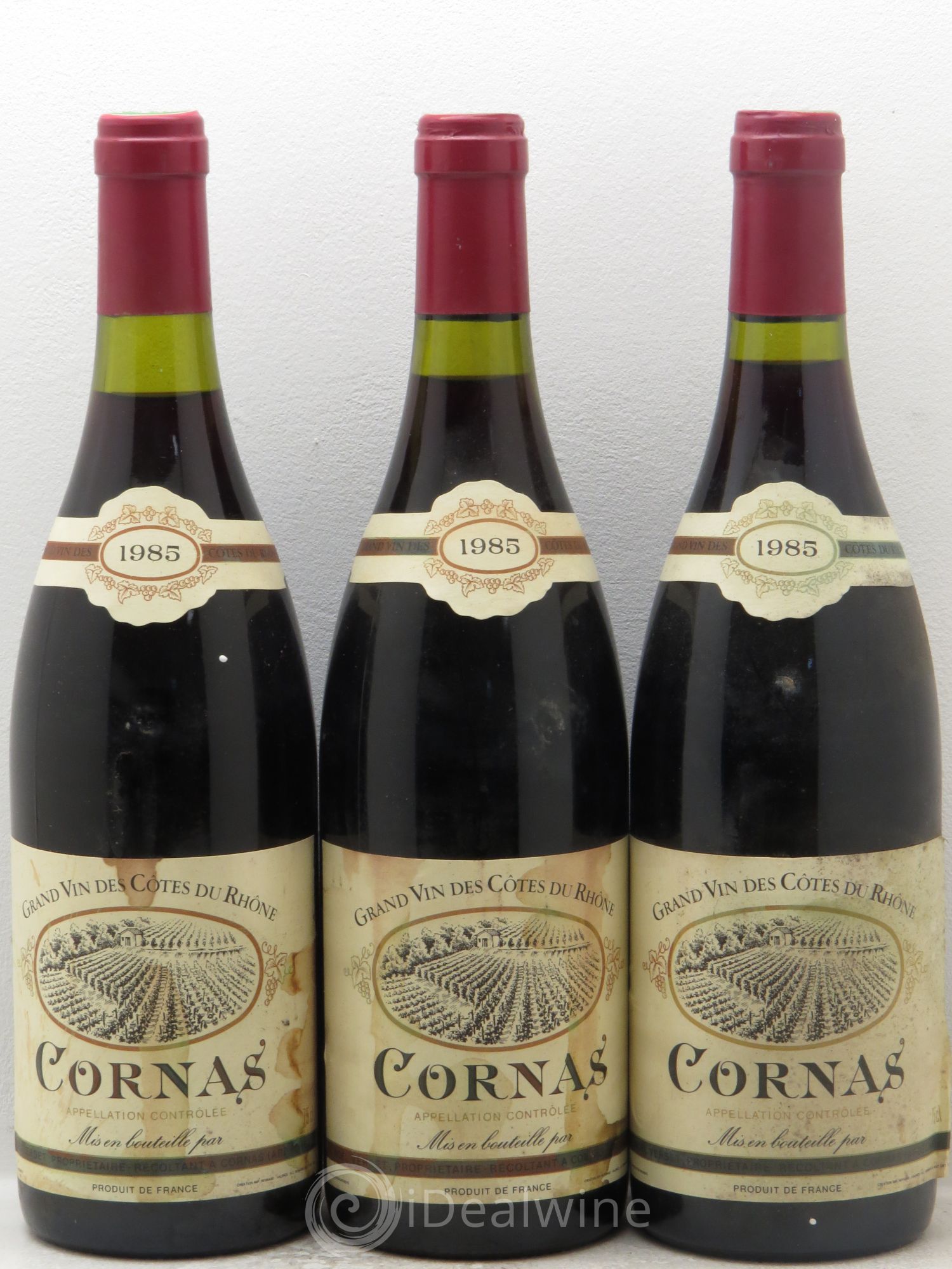 Cornas Noël Verset 1985 - Lot de 3 bouteilles - 0