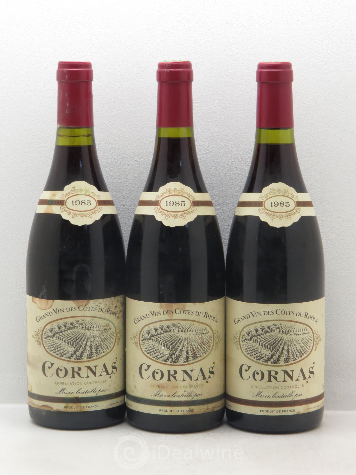 Cornas Noël Verset 1985 - Lot de 3 bouteilles - 0