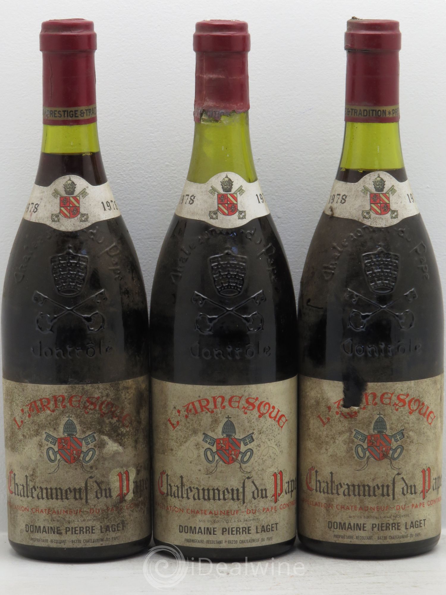 Châteauneuf-du-Pape L'Arnesque P.Laget 1978 - Lot de 3 bouteilles - 0