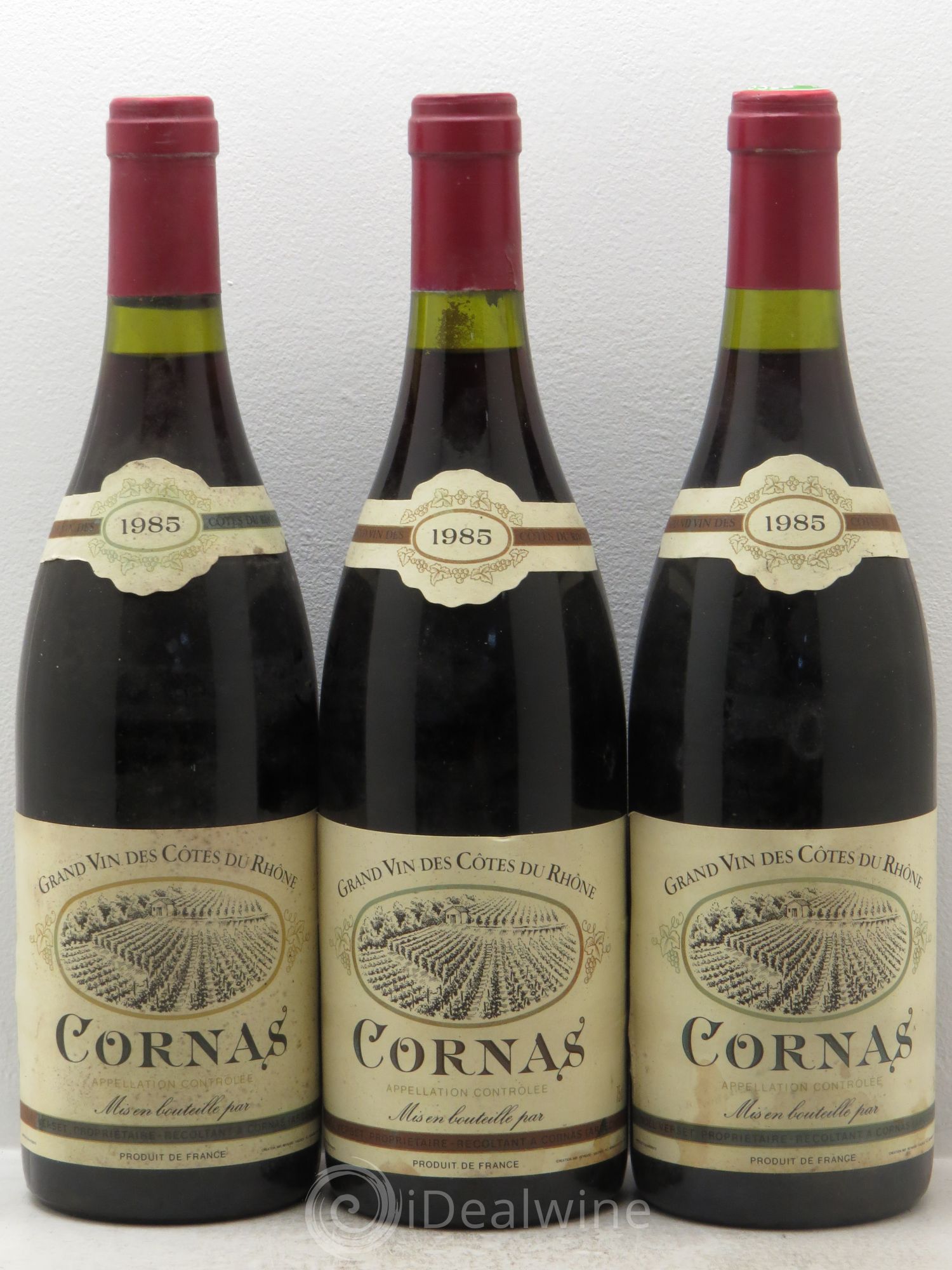Cornas Noël Verset 1985 - Lot de 3 bouteilles - 0