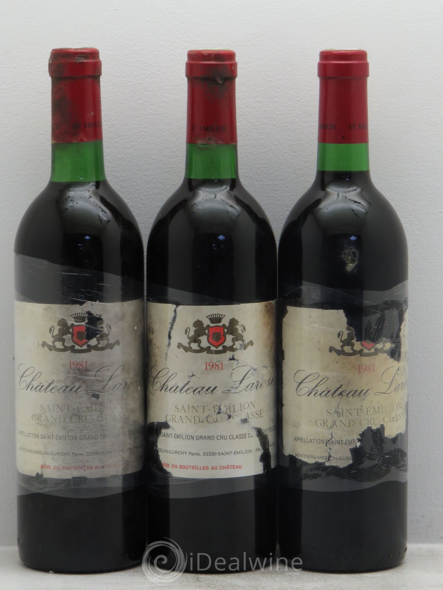 Château Laroze Grand Cru Classé 1981 - Lot de 3 bouteilles - 0