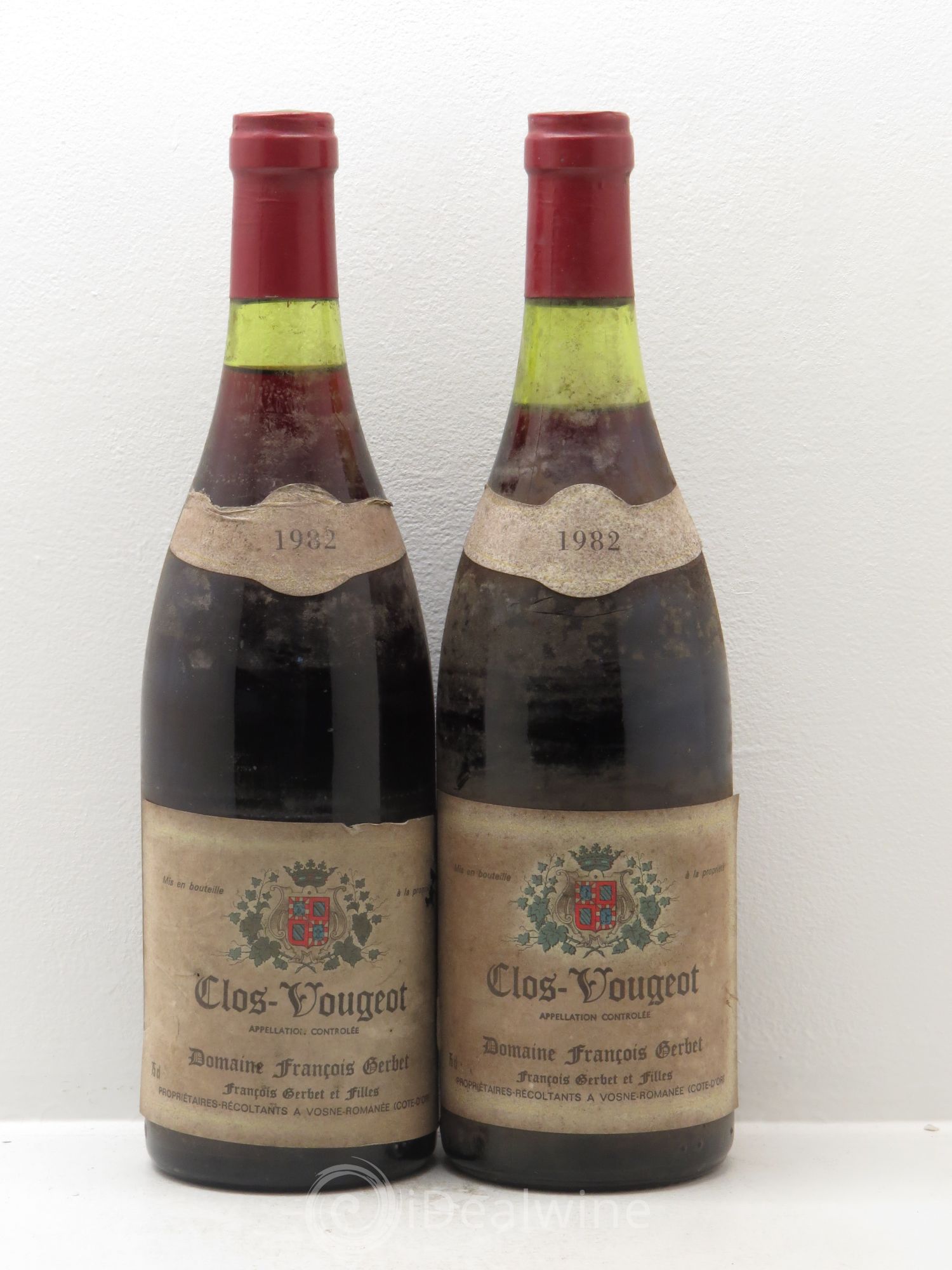 Clos de Vougeot Grand Cru François Gerbet et fils (sans prix de réserve) 1982 - Posten von 2 Flaschen - 0