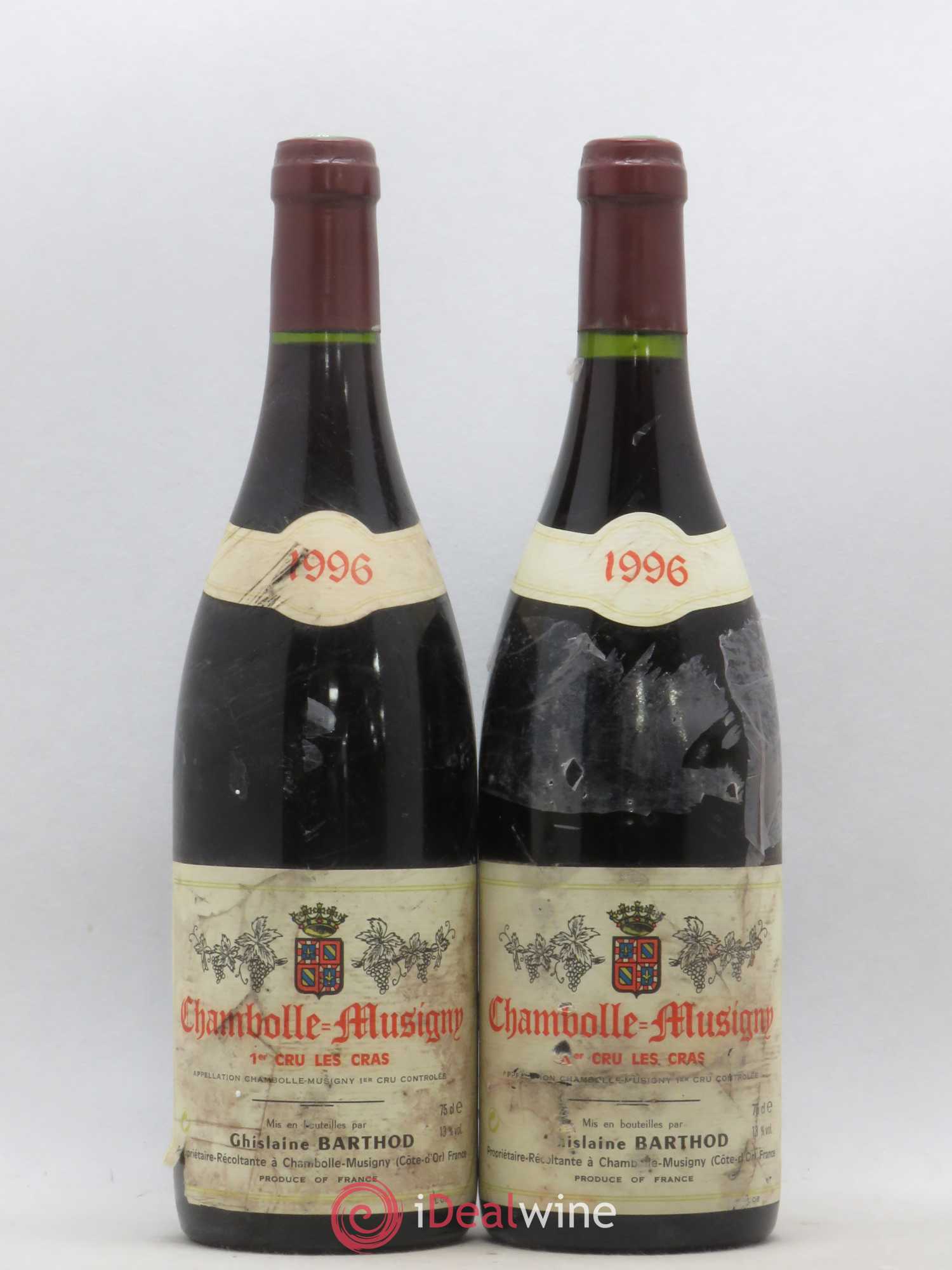 Chambolle-Musigny 1er Cru Les Cras Ghislaine Barthod 1996 - Lot de 2 bouteilles - 0