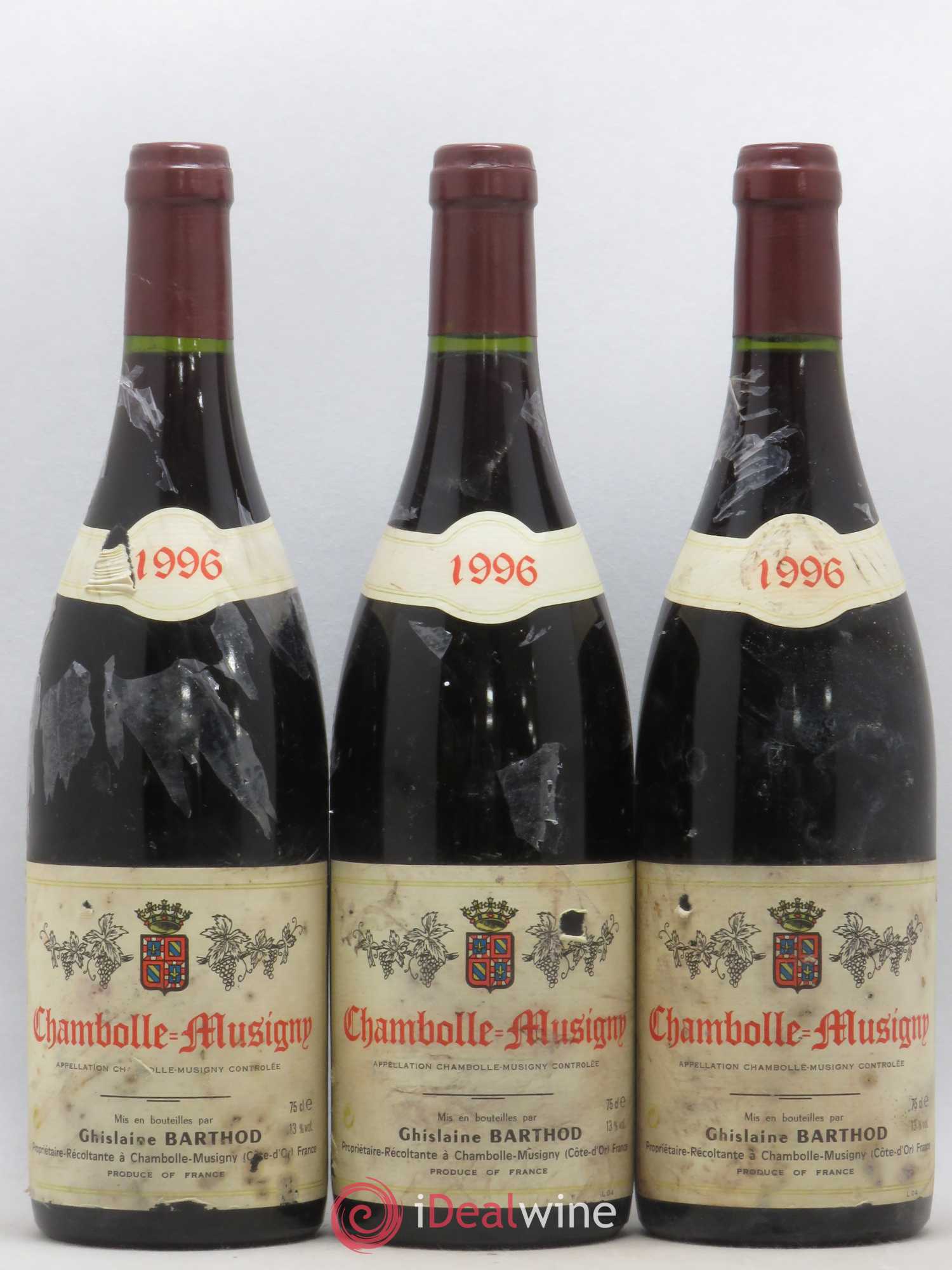 Chambolle-Musigny Ghislaine Barthod 1996 - Lot de 3 bouteilles - 0