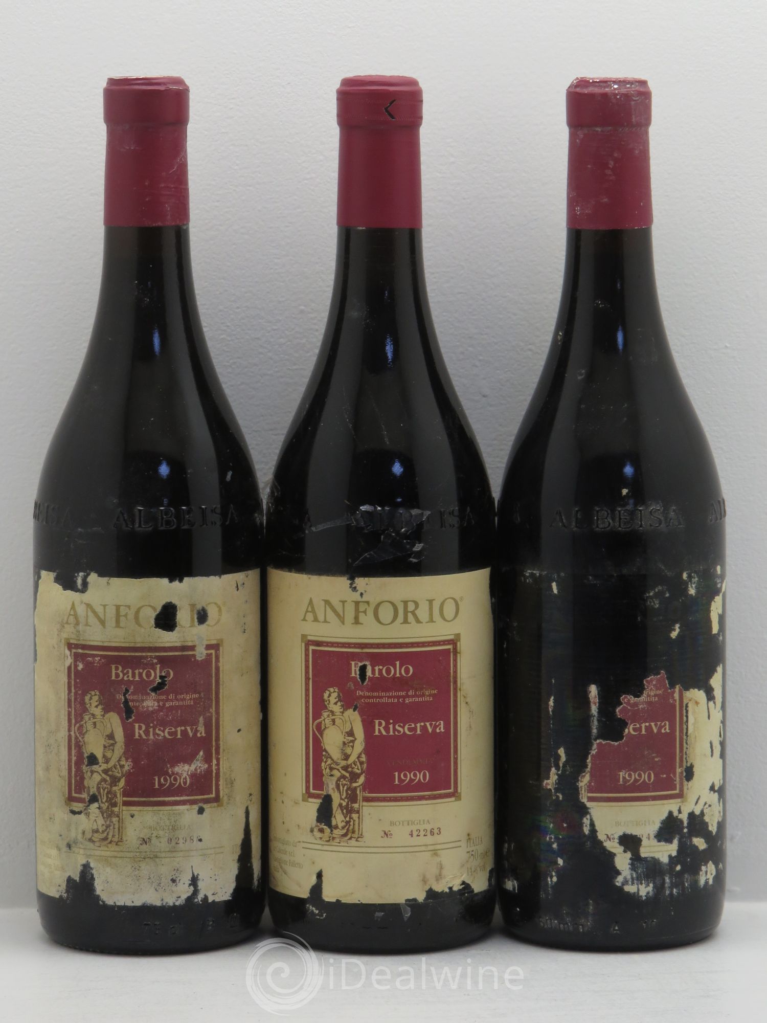 Barolo Riserva Anforio 1990 - Lot of 3 bottles - 0