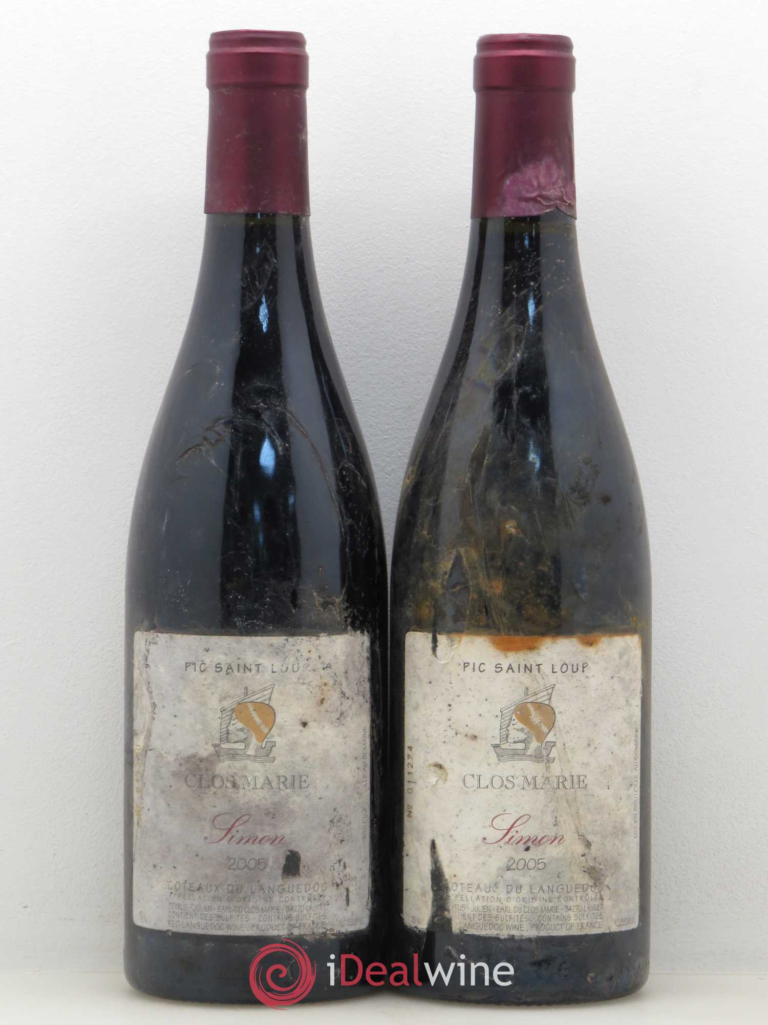 Pic Saint-Loup Clos Marie Cuvée Simon Christophe Peyrus et Françoise Julien 2005 - Lot de 2 bouteilles - 0