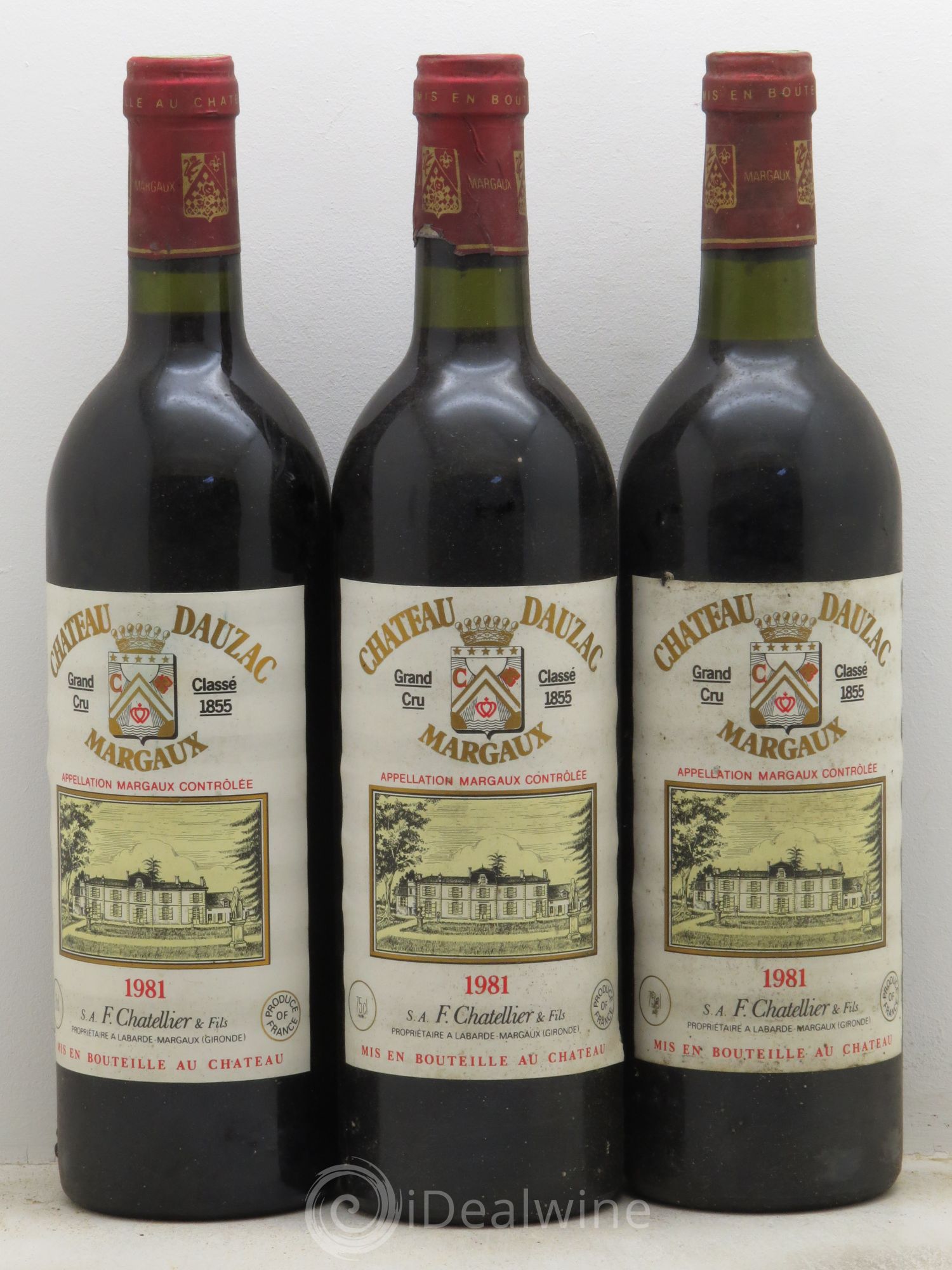Château Dauzac 5ème Grand Cru Classé null 1981 - Lot of 3 bottles - 0