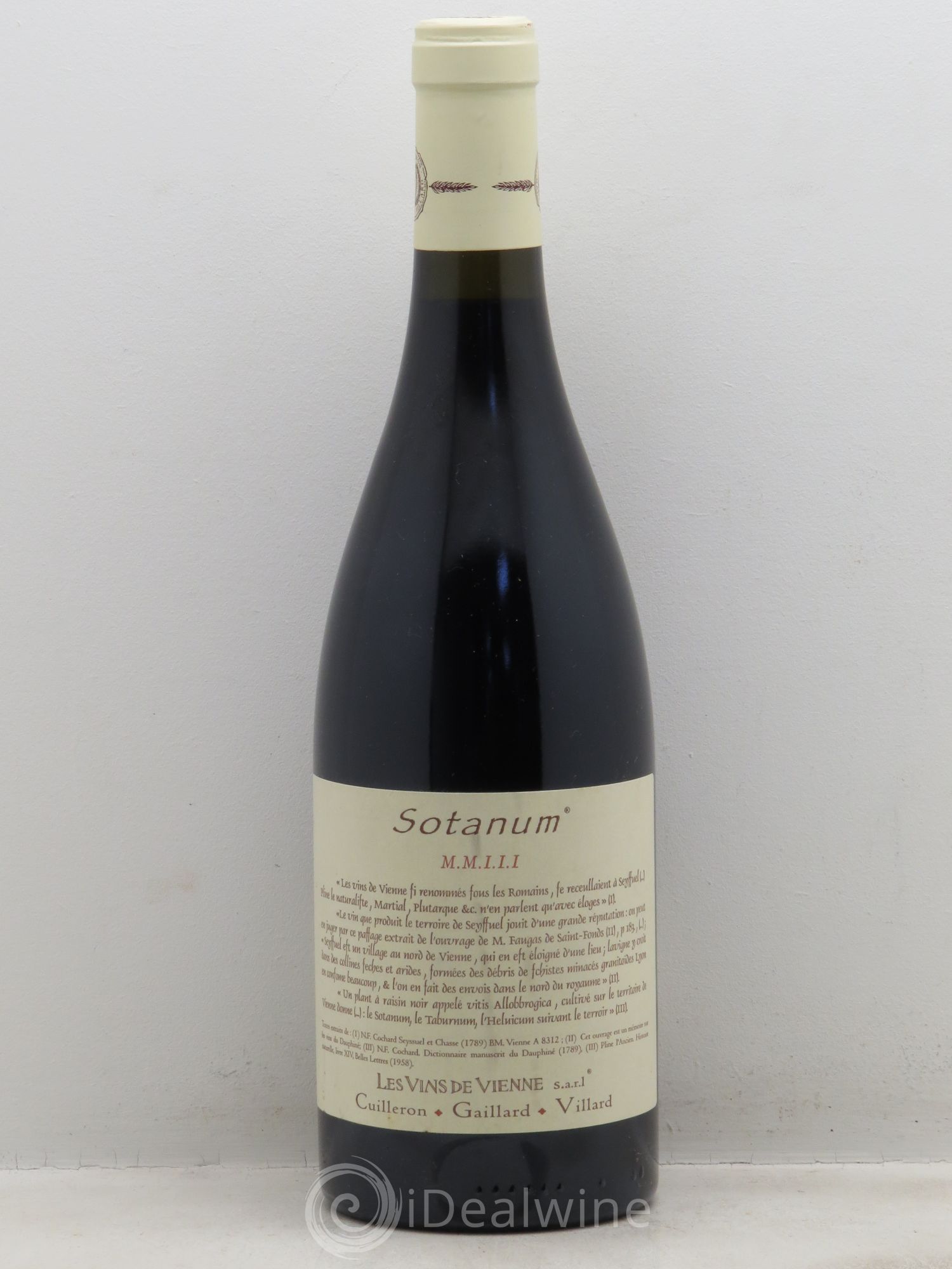 Rhône VdP Collines Rhodaniennes Sotanum Vins de Vienne 2003 - Posten von 1 Flasche - 0