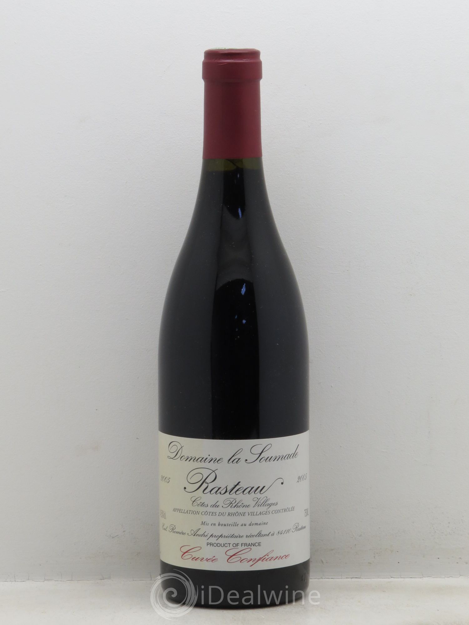 Rasteau Cuvée Confiance La Soumade (Domaine) 2005 - Lot de 1 bouteille - 0