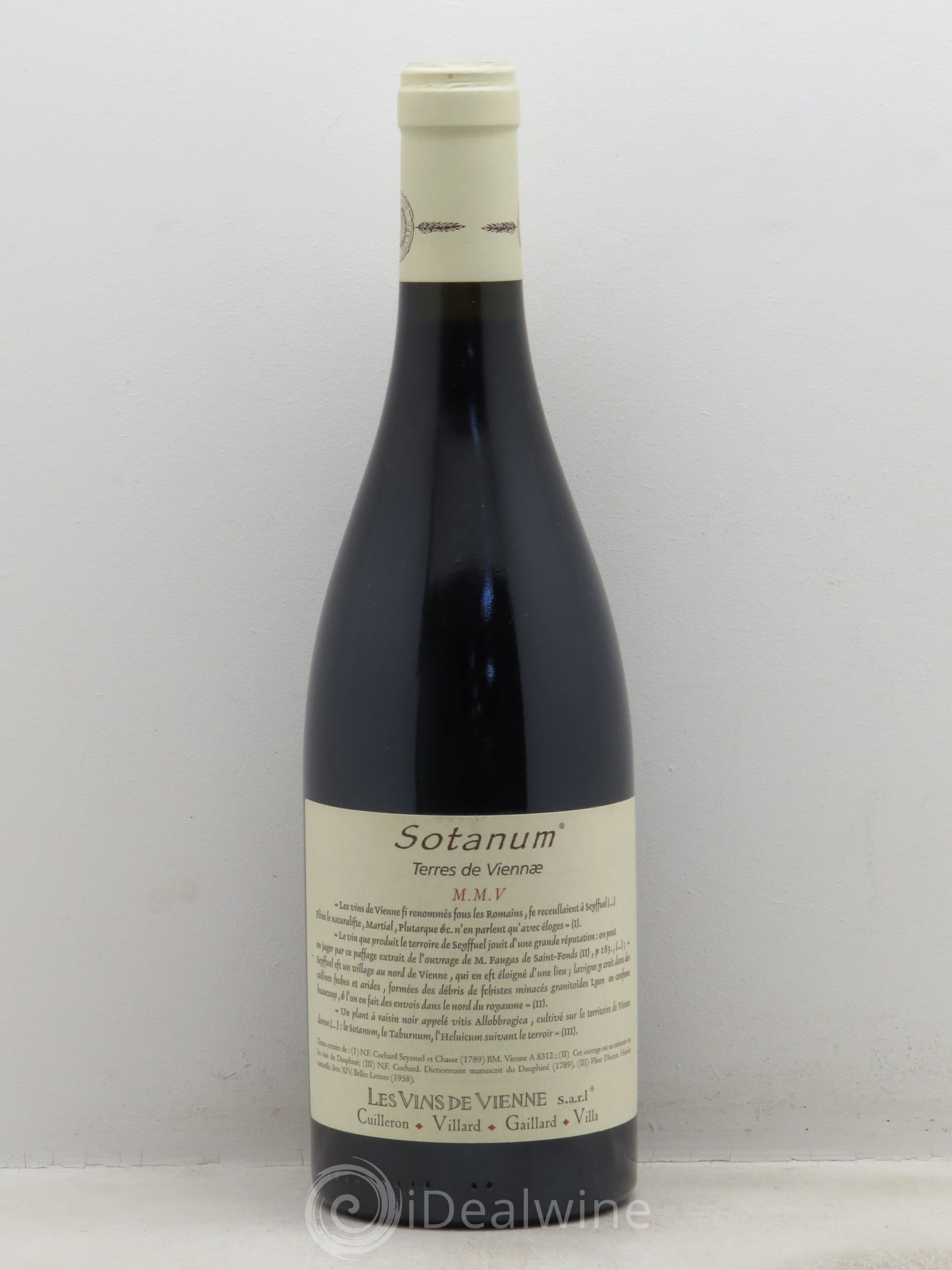 Rhône VdP Collines Rhodaniennes Sotanum Vins de Vienne 2005 - Posten von 1 Flasche - 0
