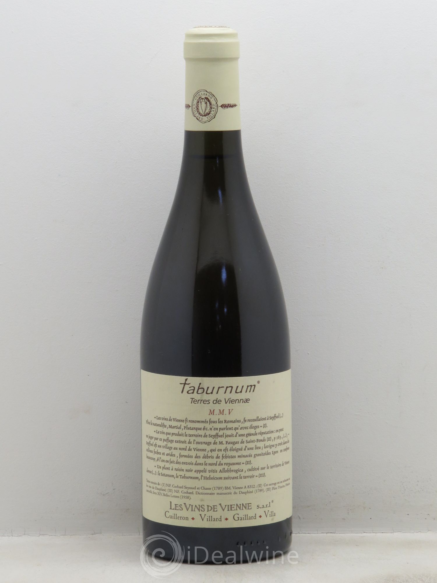 Rhône VdP Collines Rhodaniennes Les Taburnum Vins de Vienne 2005 - Posten von 1 Flasche - 0