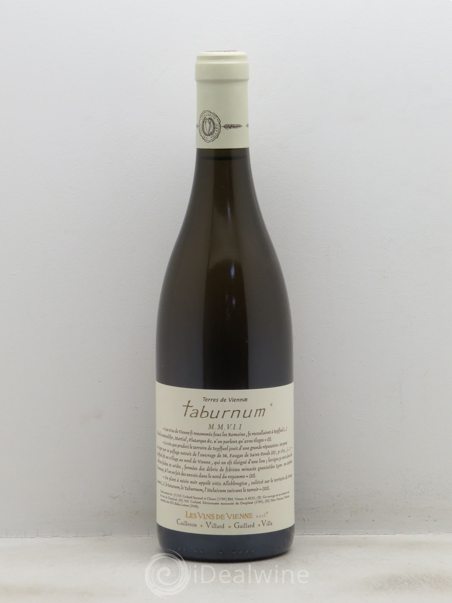 Rhône VdP Collines Rhodaniennes Taburnum Vins de Vienne 2007 - Posten von 1 Flasche - 0