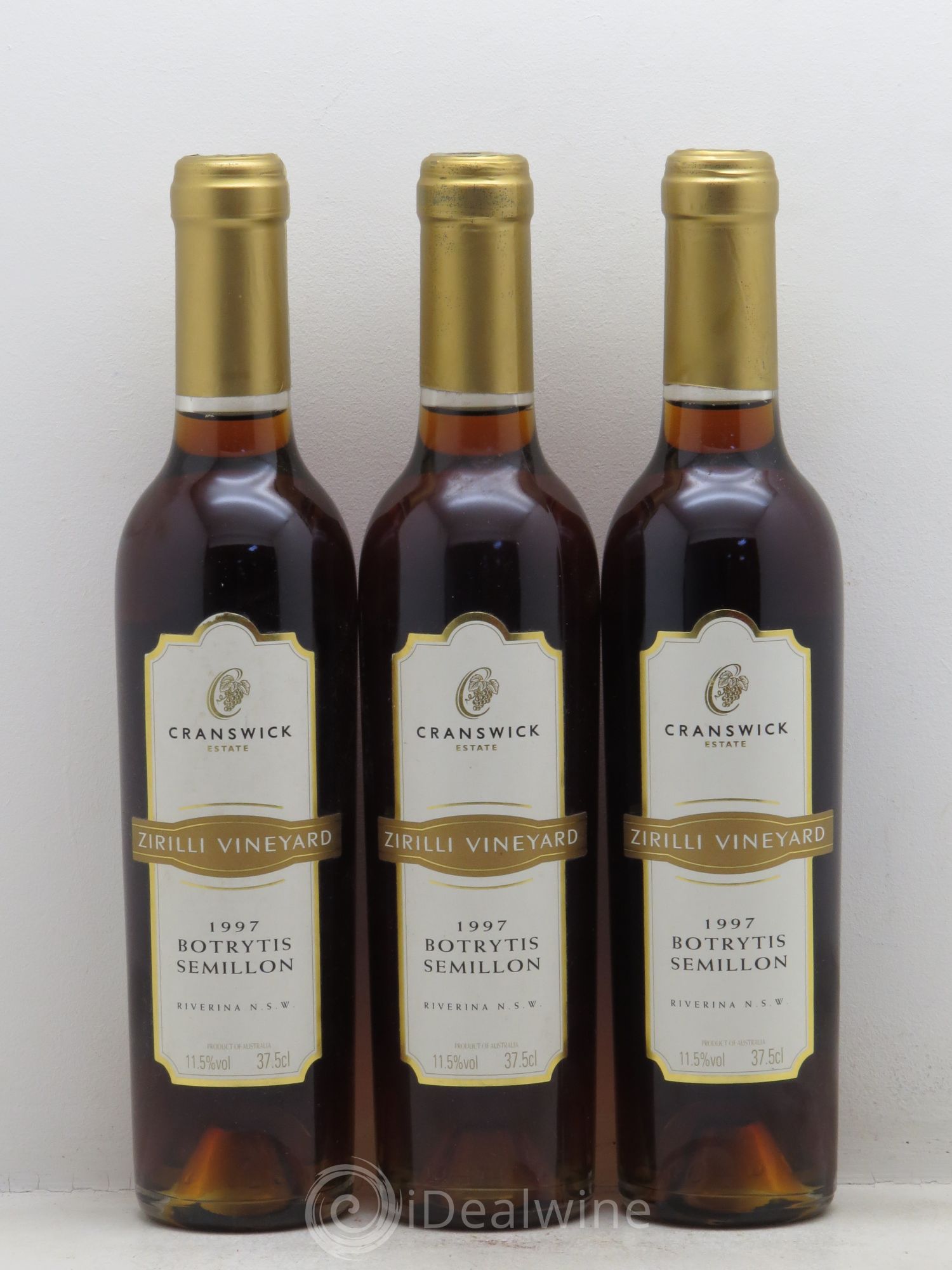 Australie Cranswick Zirilli Vineyard Botrytis Semillon (Ambré) 1997 - Posten von 3 Demi-Flaschen - 0