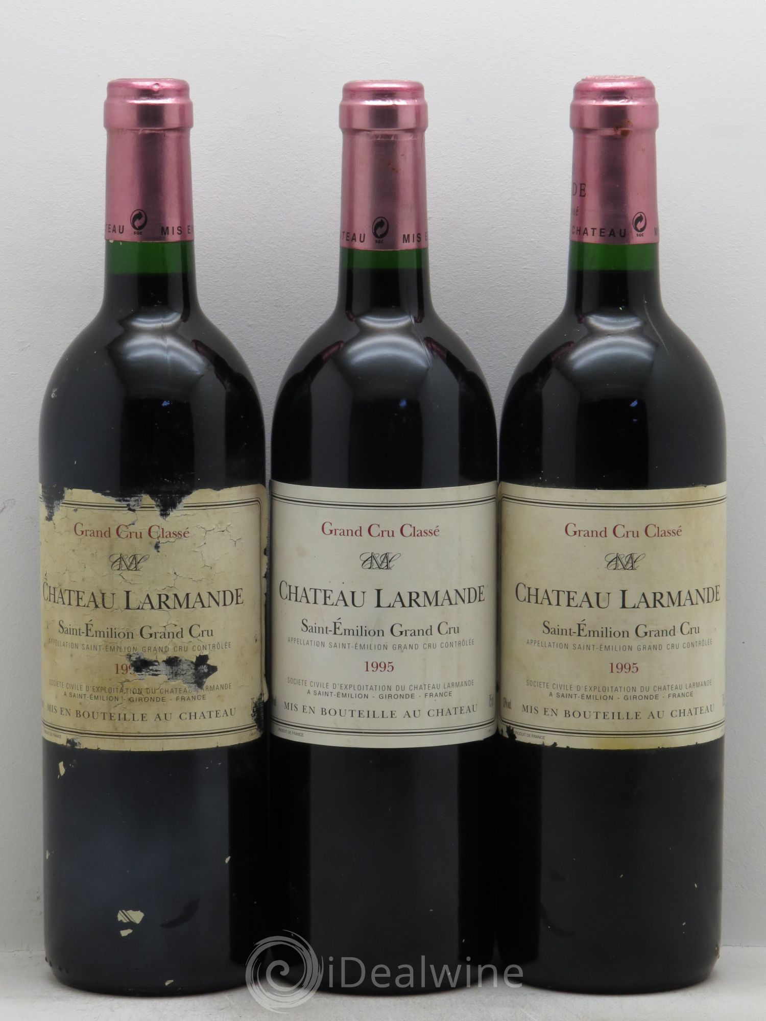 Château Larmande Grand Cru Classé 1995 - Lot de 3 bouteilles - 0