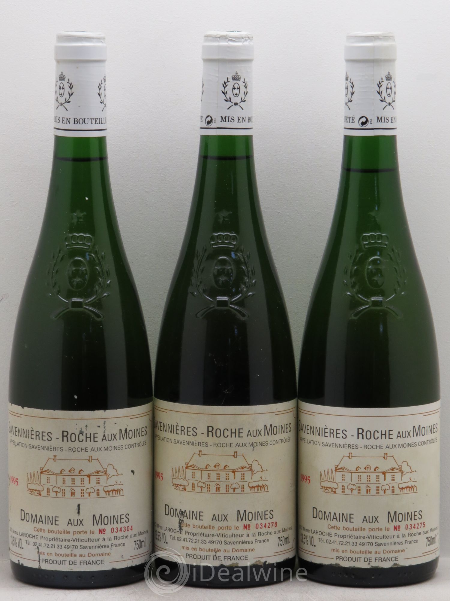 Savennières Roche aux Moines Domaine aux Moines 1995 - Posten von 3 Flaschen - 0