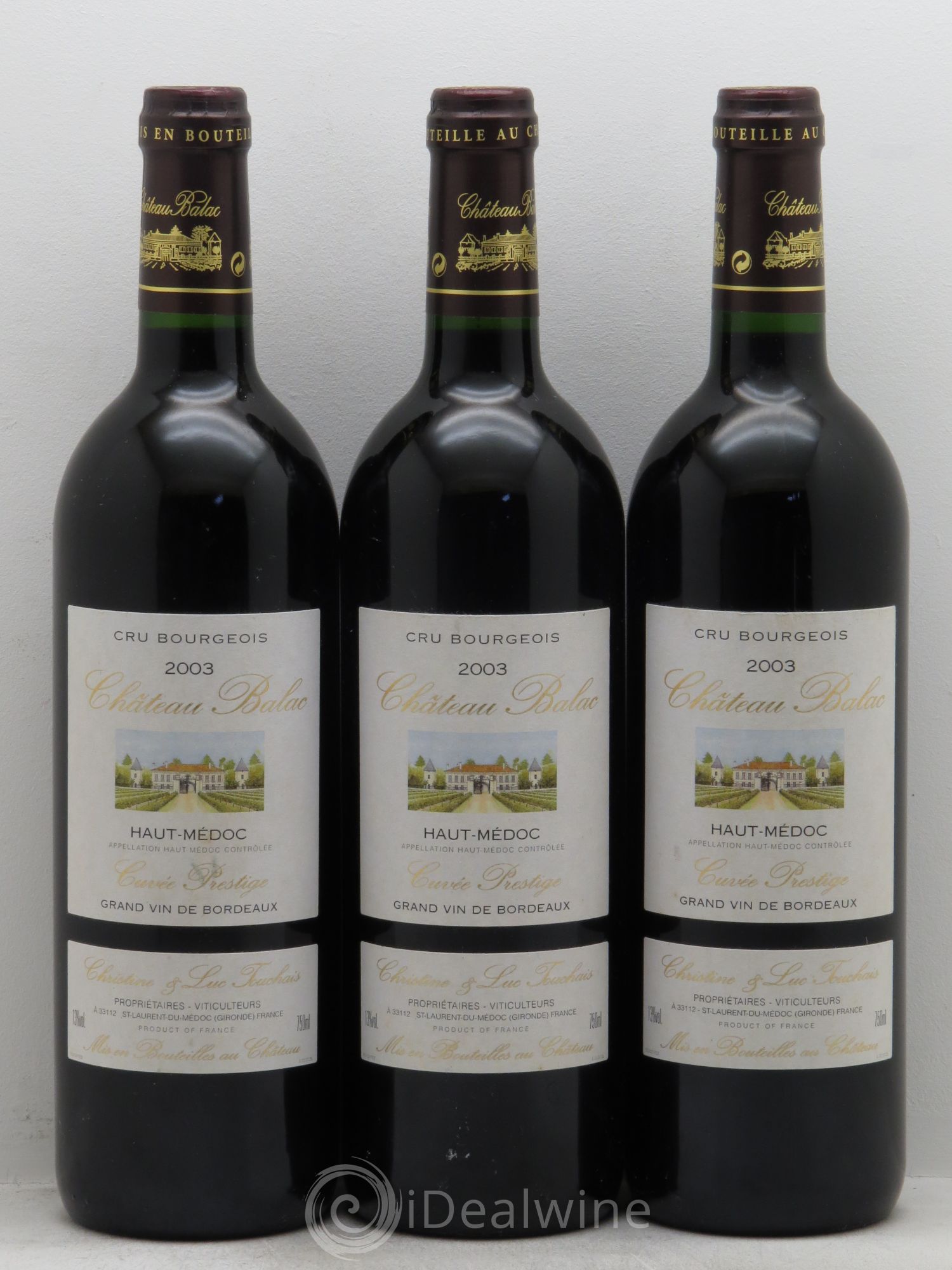 Château Balac Cru Bourgeois 2003 - Lot de 3 bouteilles - 0