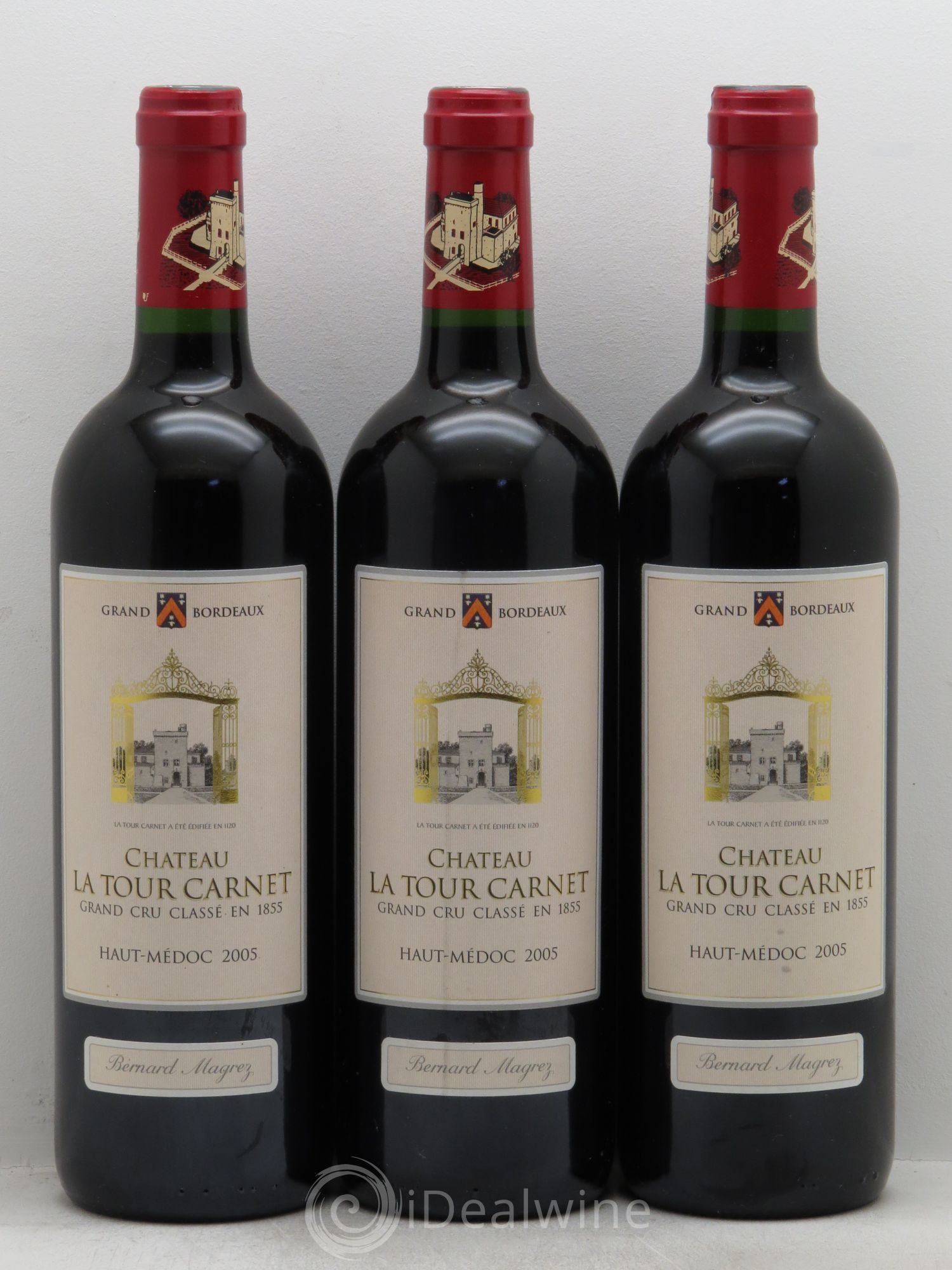 Château la Tour Carnet 4ème Grand Cru Classé 2005 - Lot de 3 bouteilles - 0