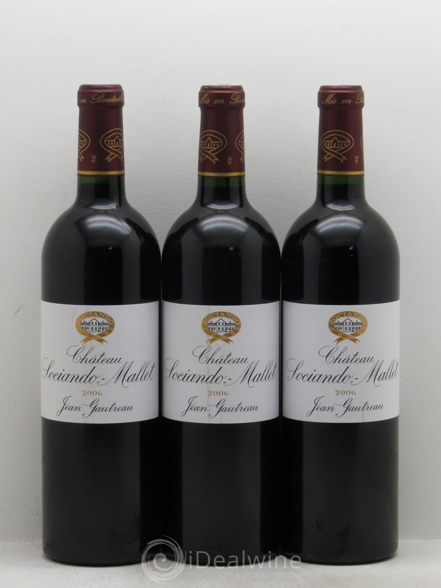 Château Sociando Mallet 2006 - Lot de 3 bouteilles - 0