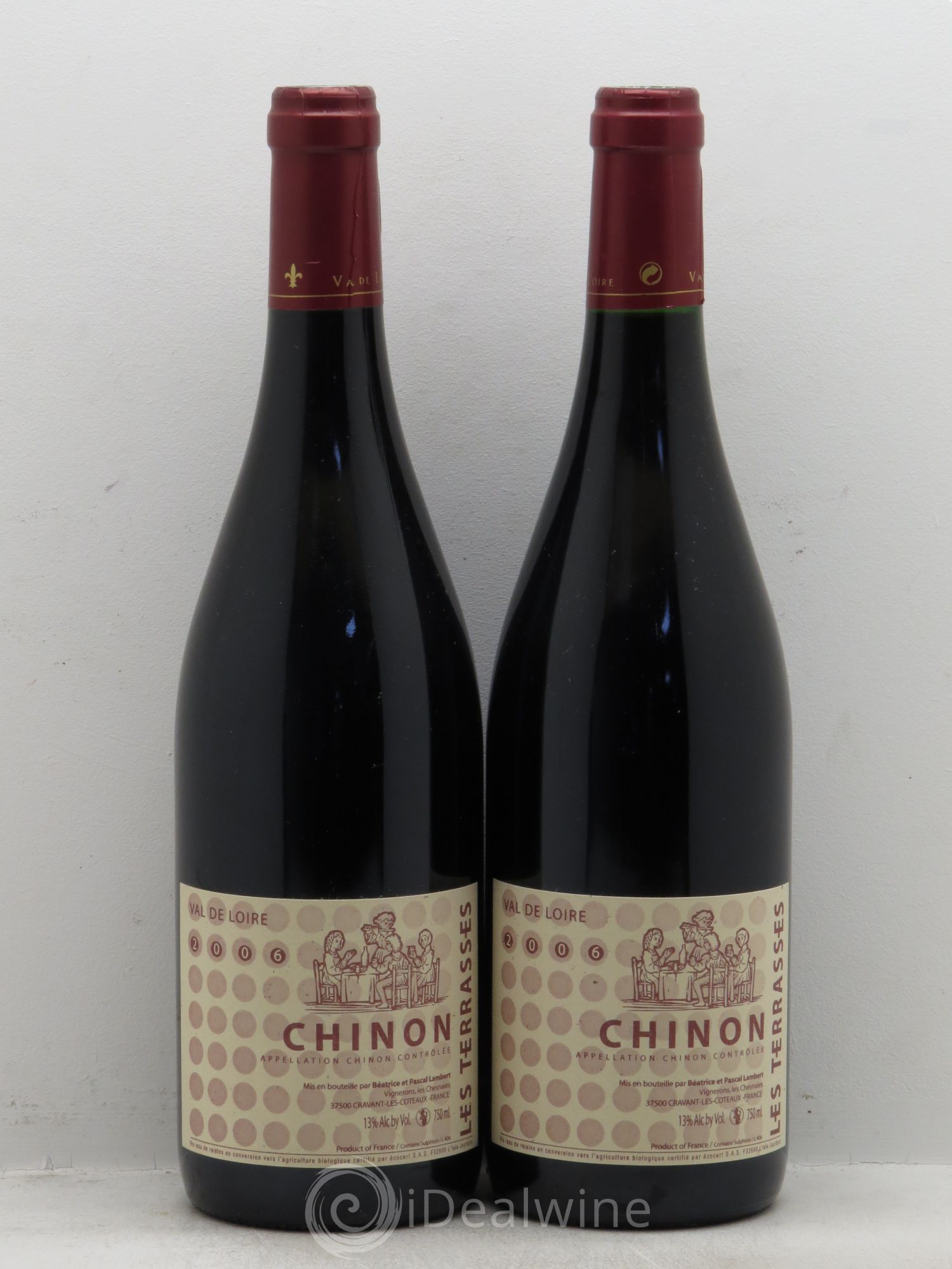 Chinon Domaine les Chesnaies Les Terrasses (sans prix de réserve - no reserve) 2006 - Posten von 2 Flaschen - 0