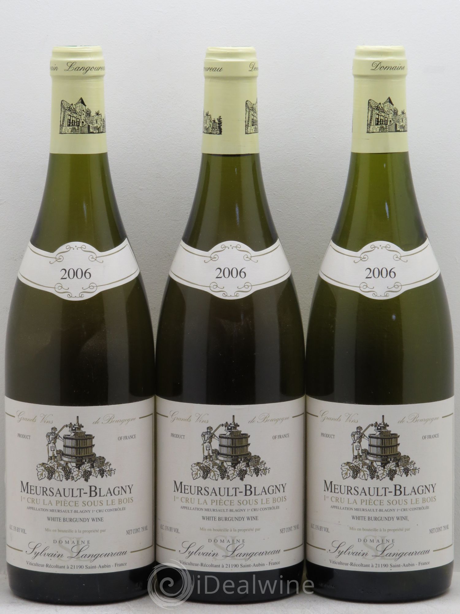 Meursault 1er Cru Blagny Domaine Langoureau La pièce sous le bois 2006 - Posten von 3 Flaschen - 0