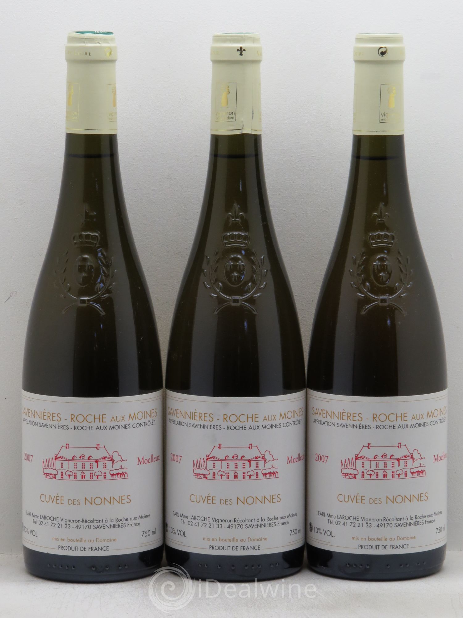 Savennières Roche aux Moines Domaine des Moines Cuvée des Nonnes 2007 - Posten von 3 Flaschen - 0