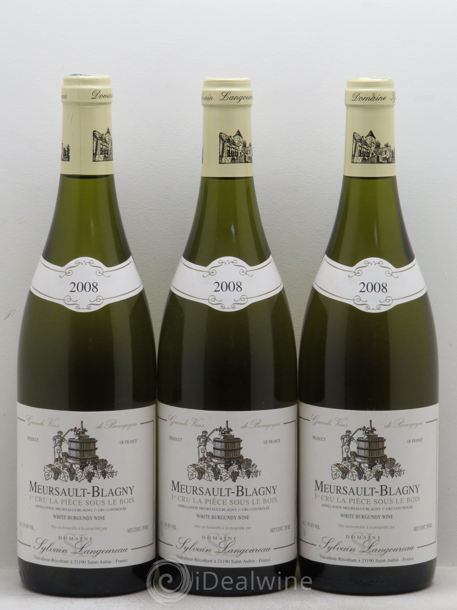 Meursault 1er Cru Blagny Domaine Langoureau La pièce sous le bois 2008 - Posten von 3 Flaschen - 0