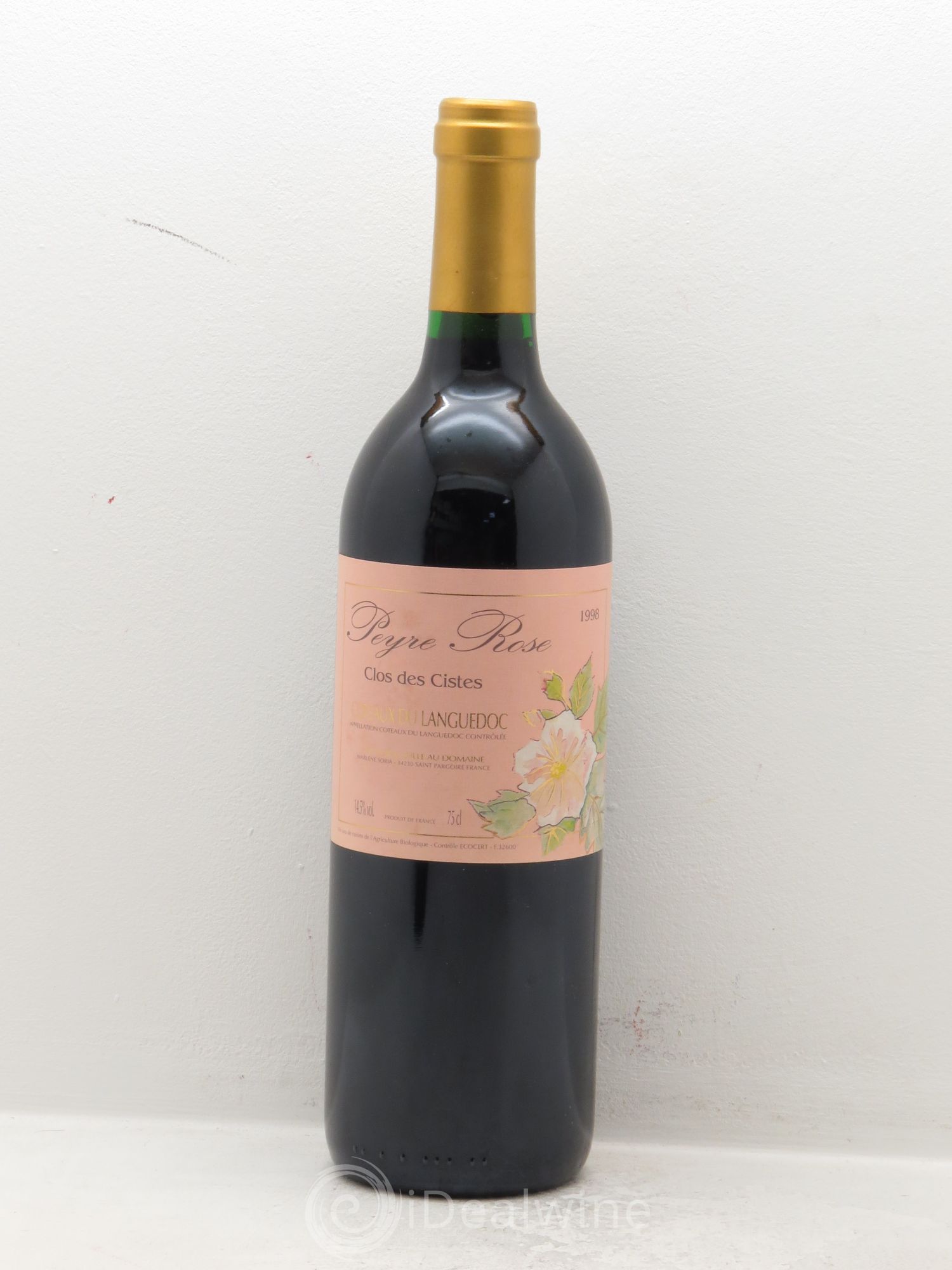 Vin de France (anciennement Coteaux du Languedoc) Domaine Peyre Rose Les Cistes Marlène Soria (sans prix de réserve) 1998 - Lot de 1 bouteille - 0