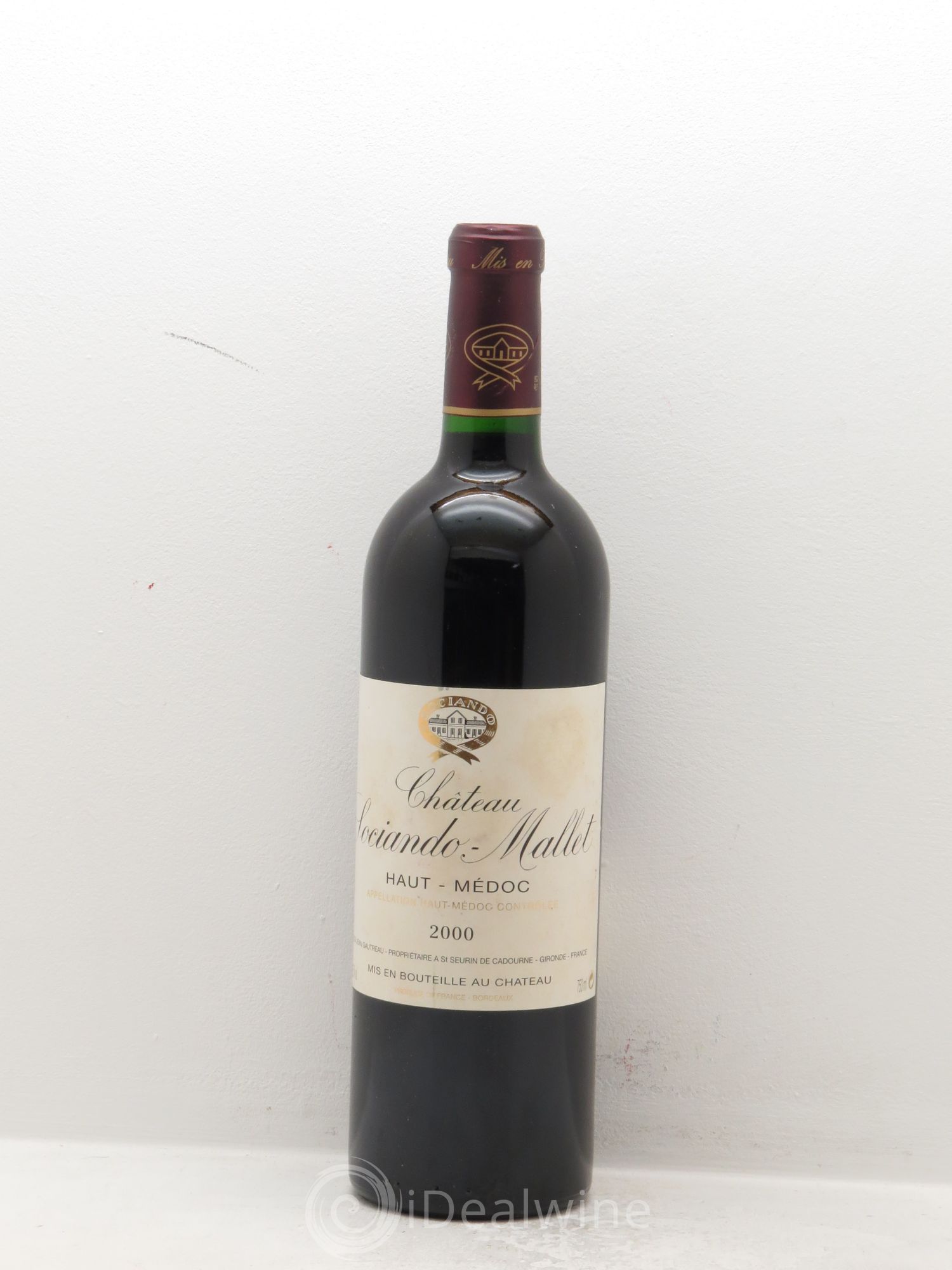 Château Sociando Mallet 2000 - Lot de 1 bouteille - 0