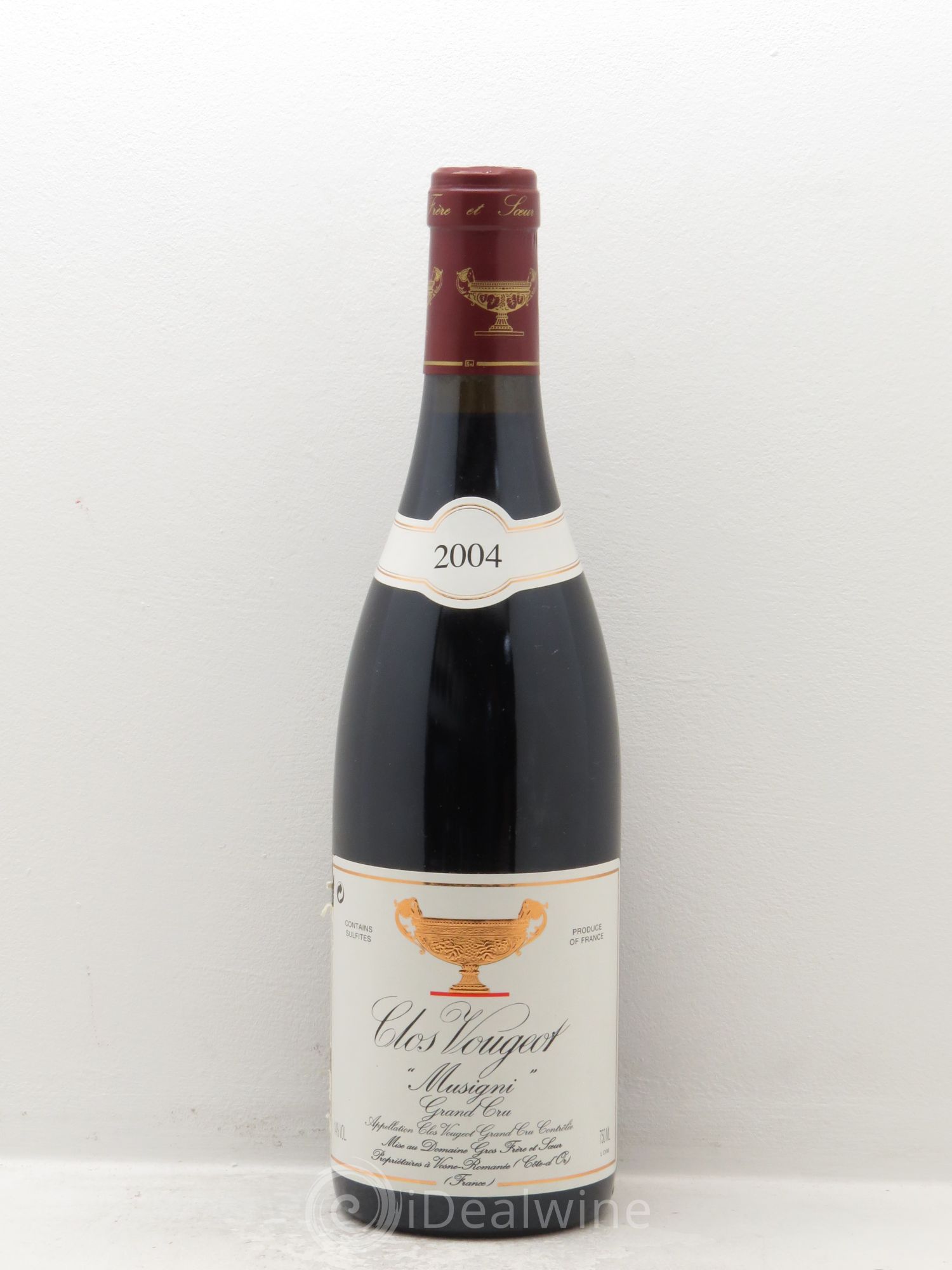 Clos de Vougeot Grand Cru Musigni Gros Frère & Soeur 2004 - Lot de 1 bouteille - 0