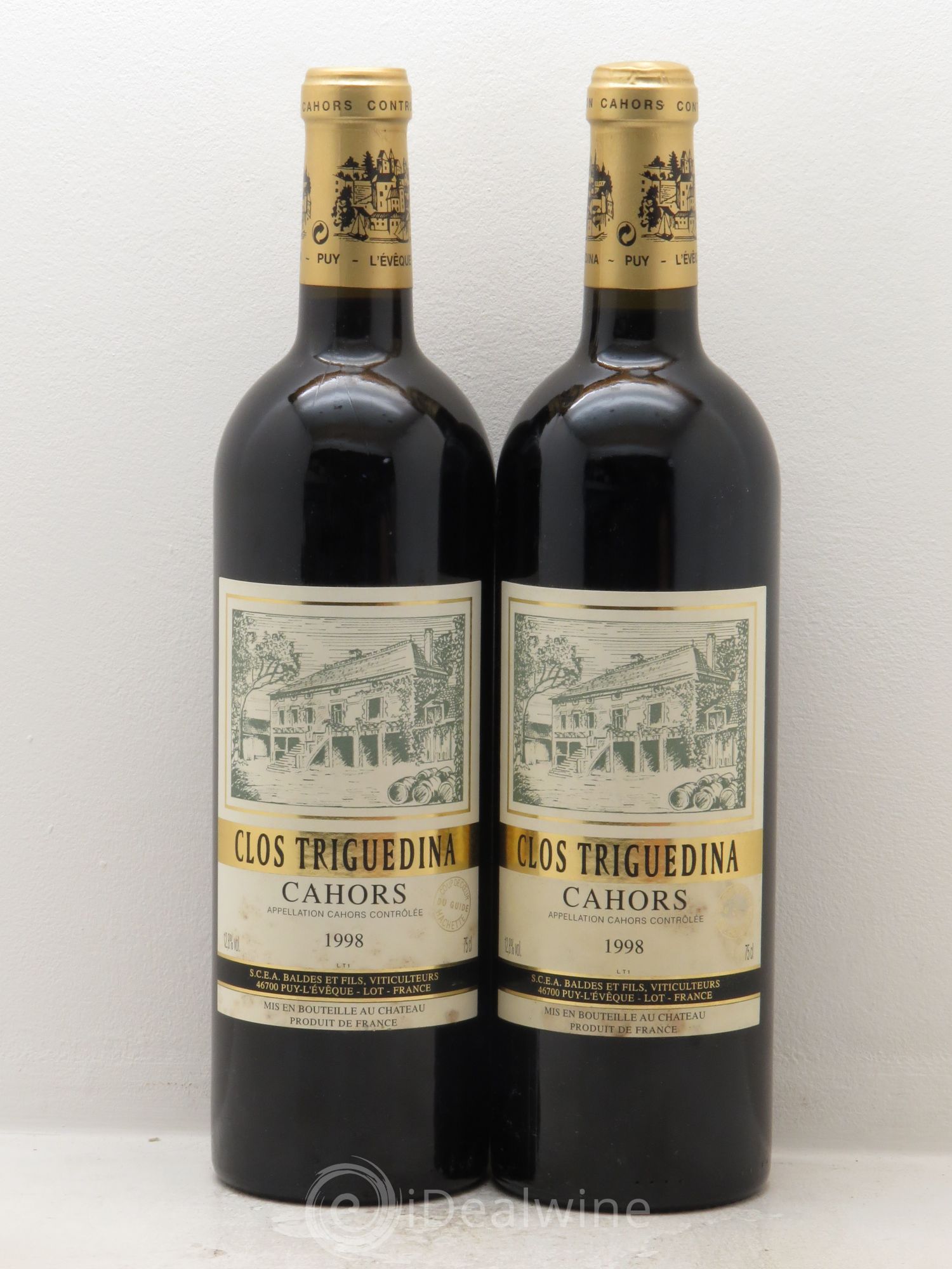 Cahors Clos Triguedina 1998 - Posten von 2 Flaschen - 0