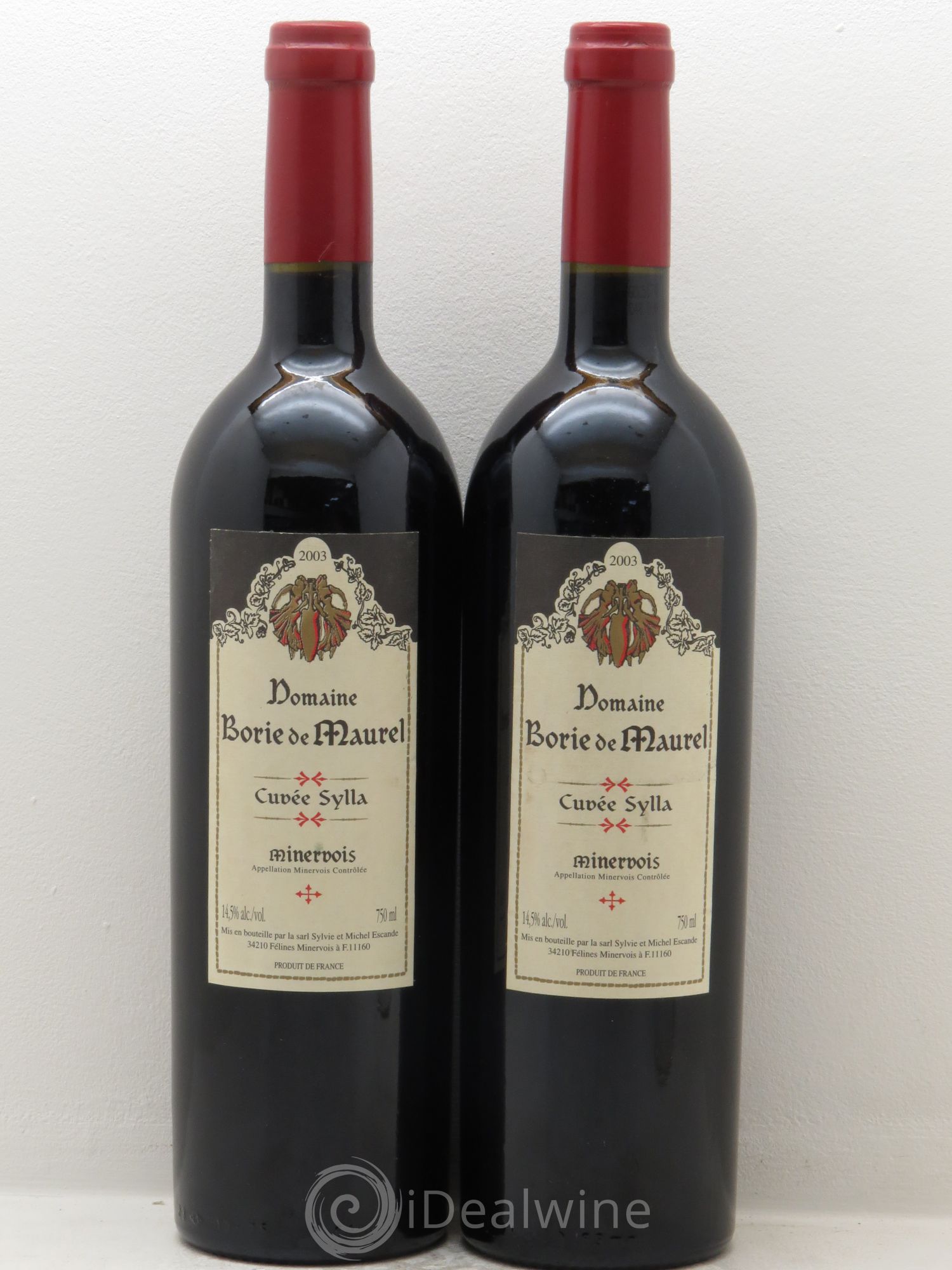Minervois Borie de Maurel Sylla 2003 - Posten von 2 Flaschen - 0