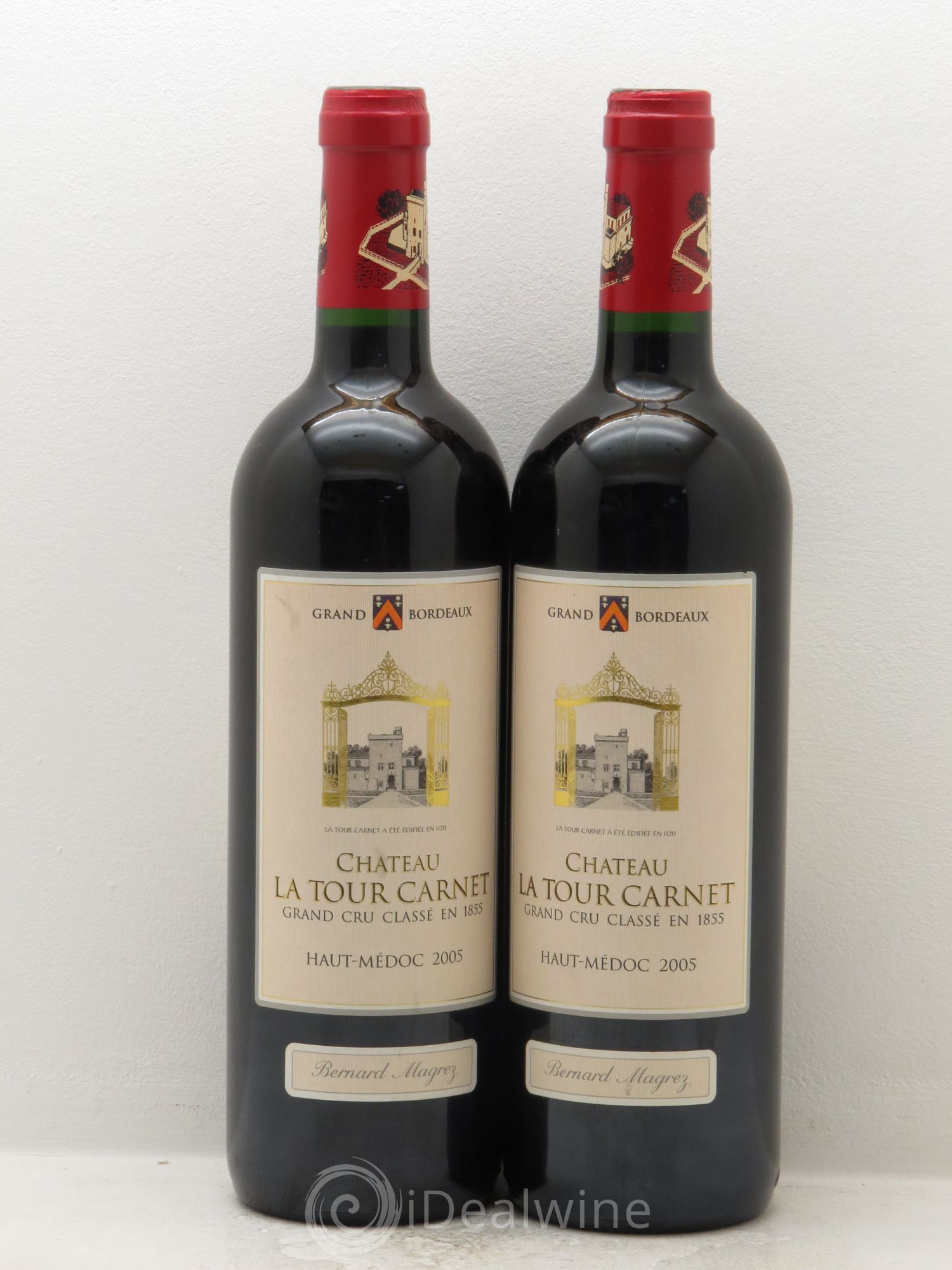 Château la Tour Carnet 4ème Grand Cru Classé 2005 - Lot de 2 bouteilles - 0