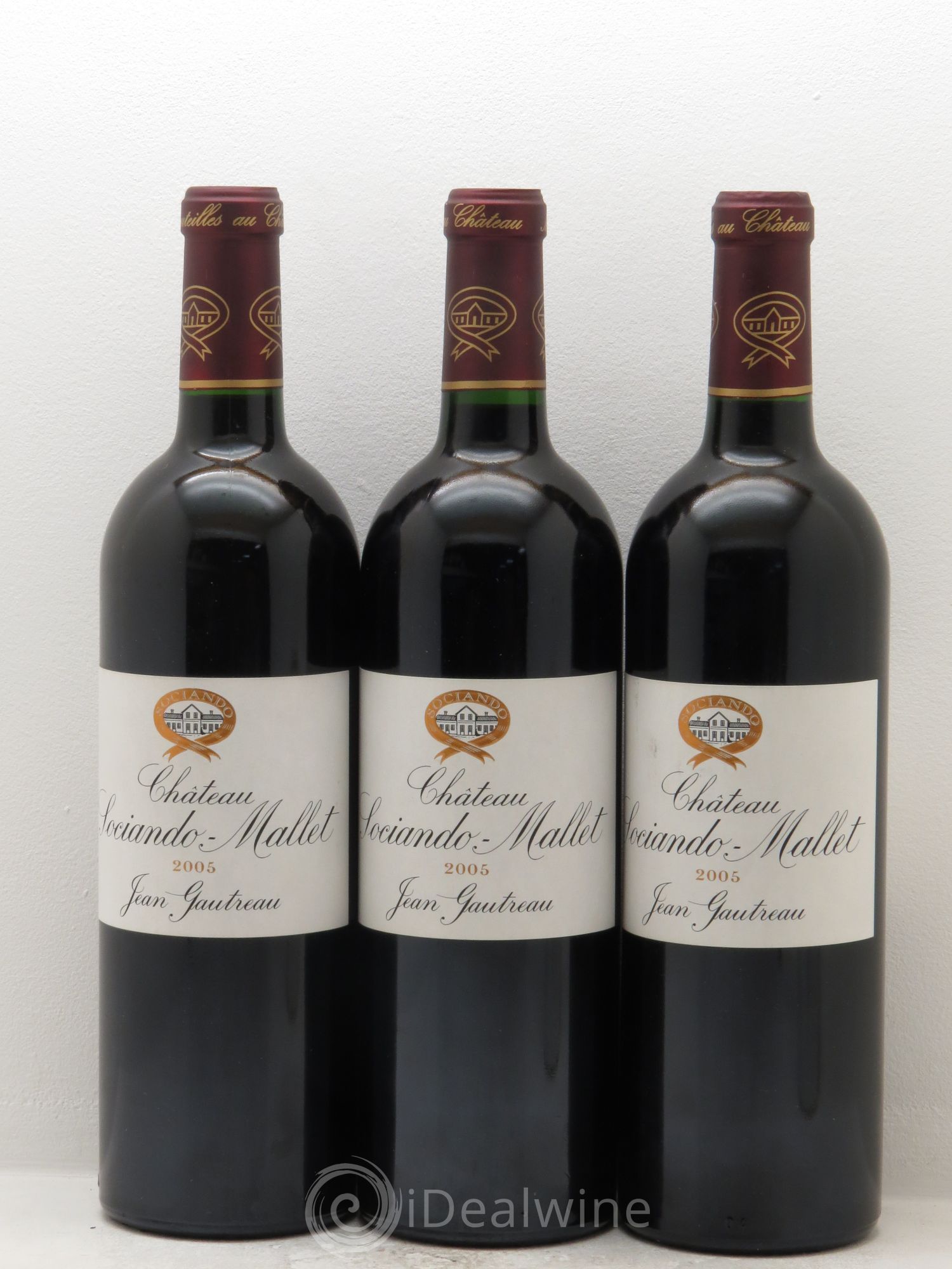 Château Sociando Mallet 2005 - Lot de 3 bouteilles - 0