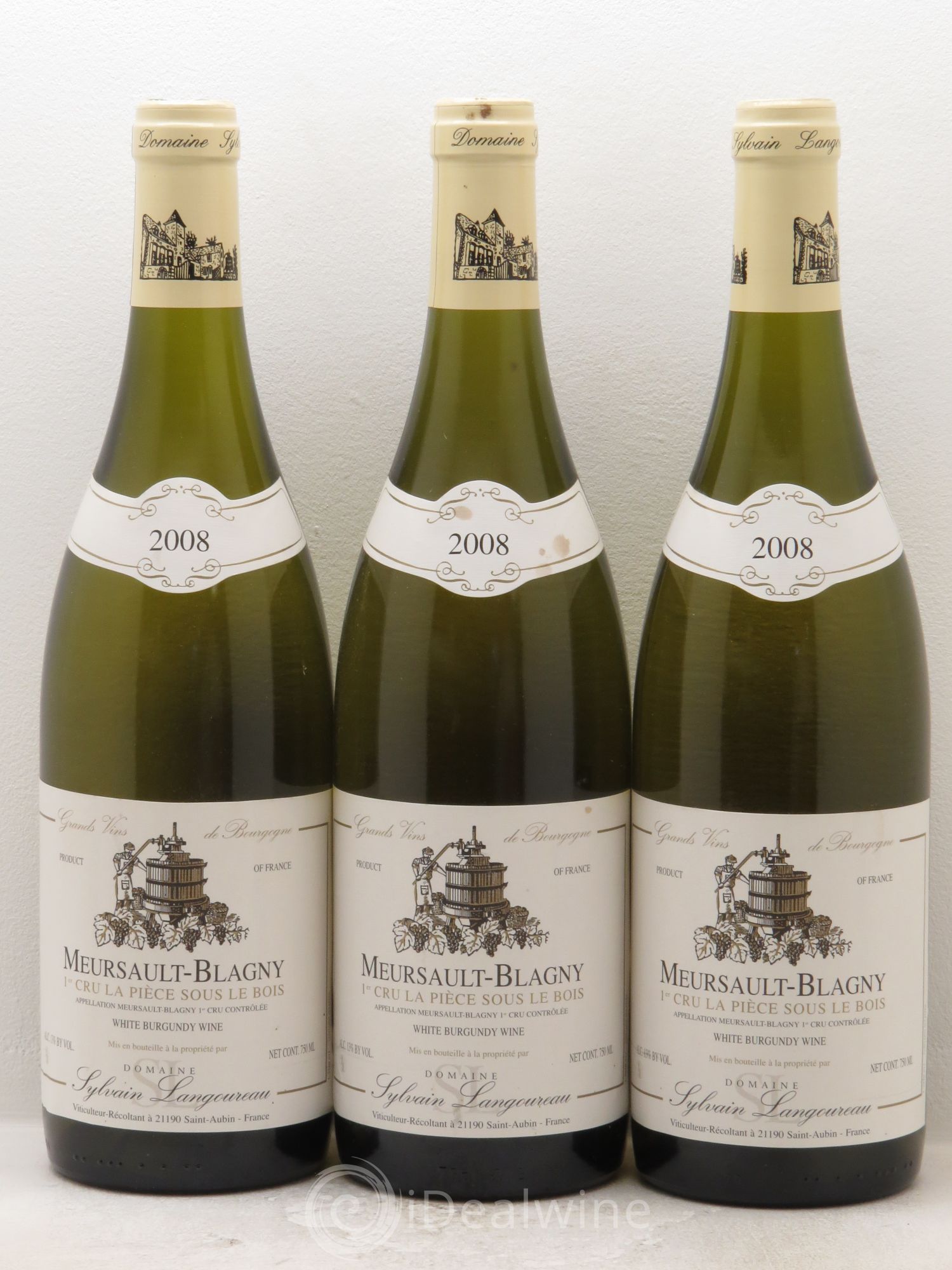 Meursault 1er Cru Blagny La Pièce sous le bois Domaine Langoureau (sans prix de réserve) 2008 - Posten von 3 Flaschen - 0