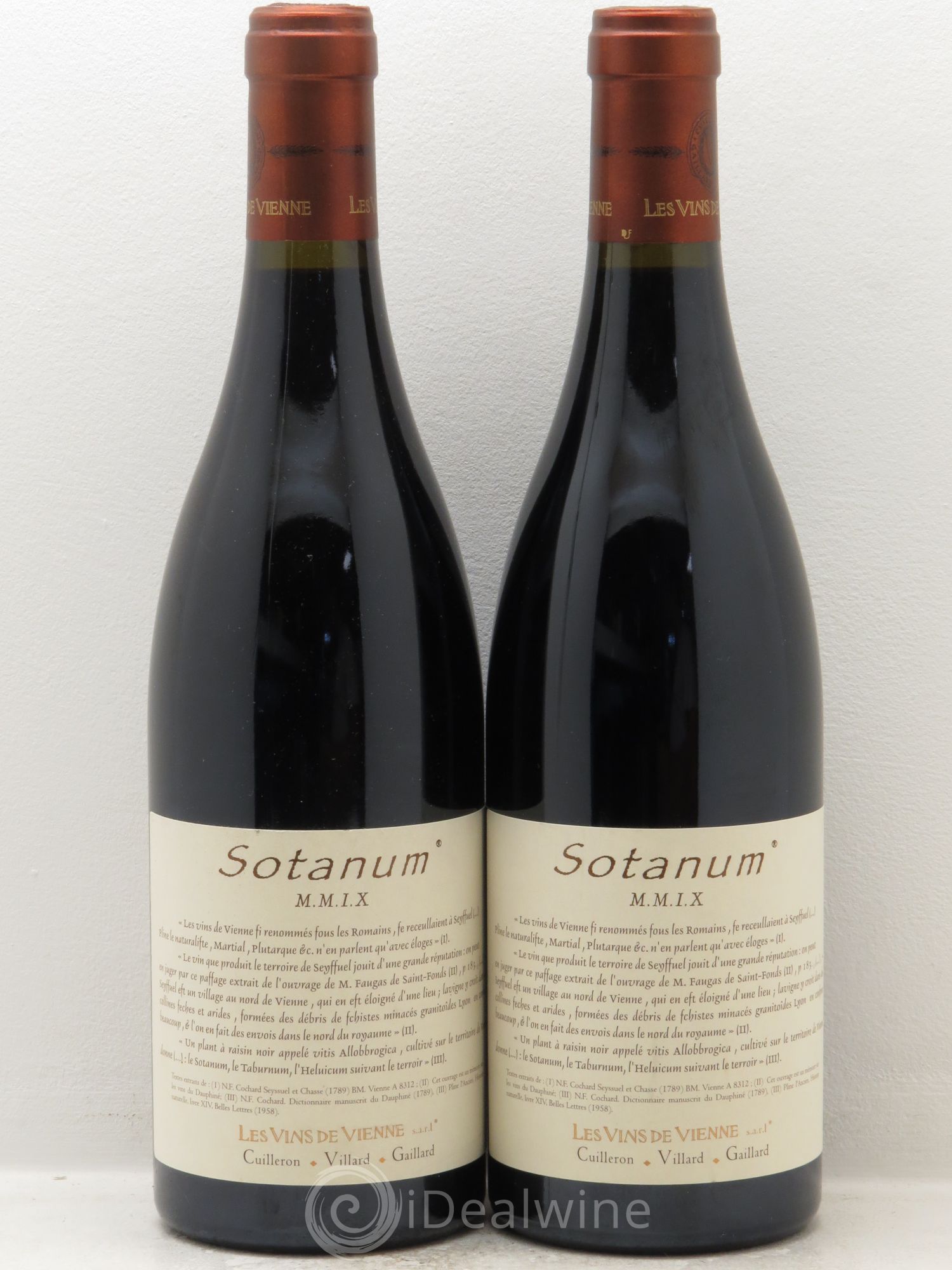 Rhône Vins de pays des côtes rhôdaniennes Domaine des vins de Vienne Sotanum 2009 - Posten von 2 Flaschen - 0